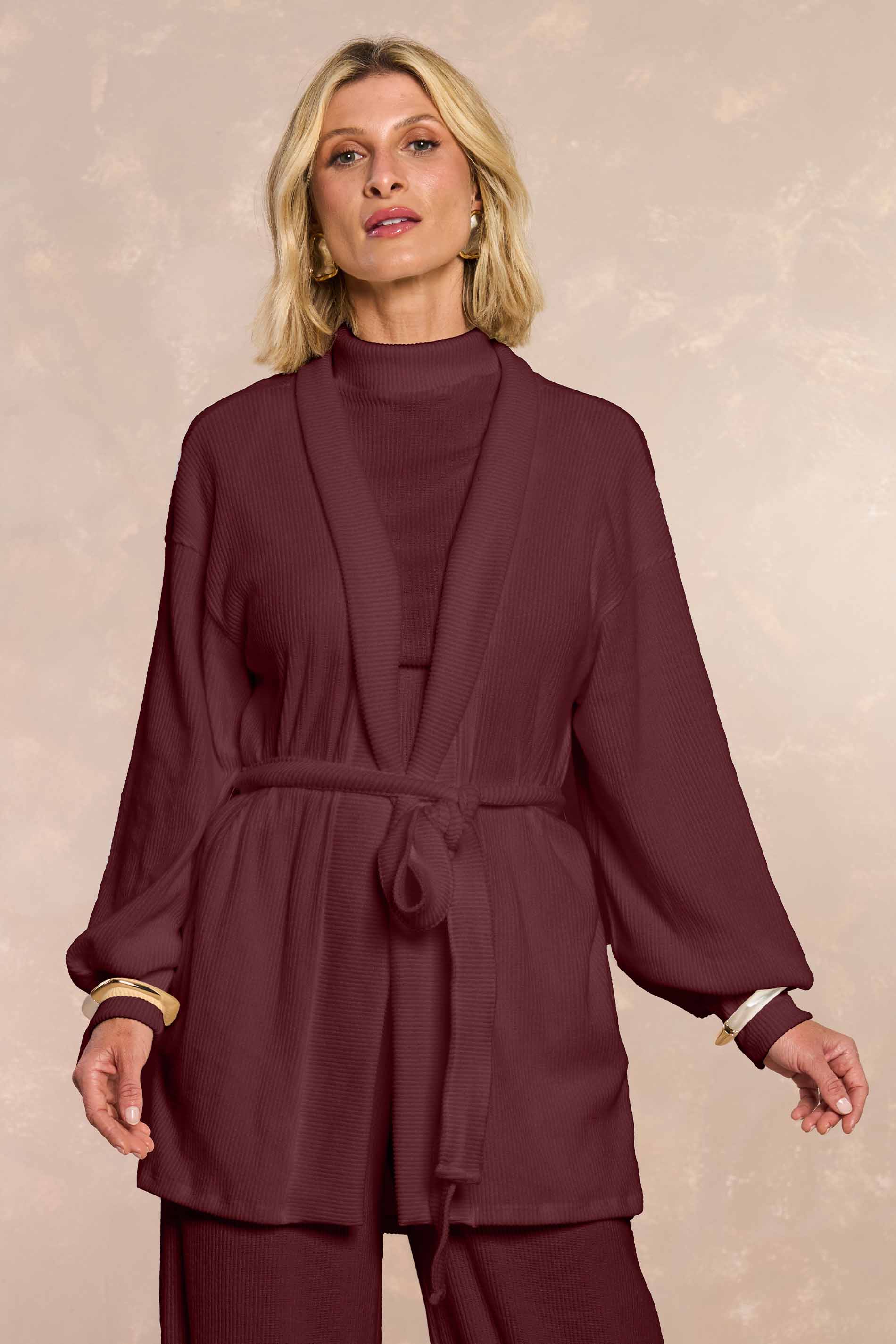 Cardigan Cozy Winter em Tricot