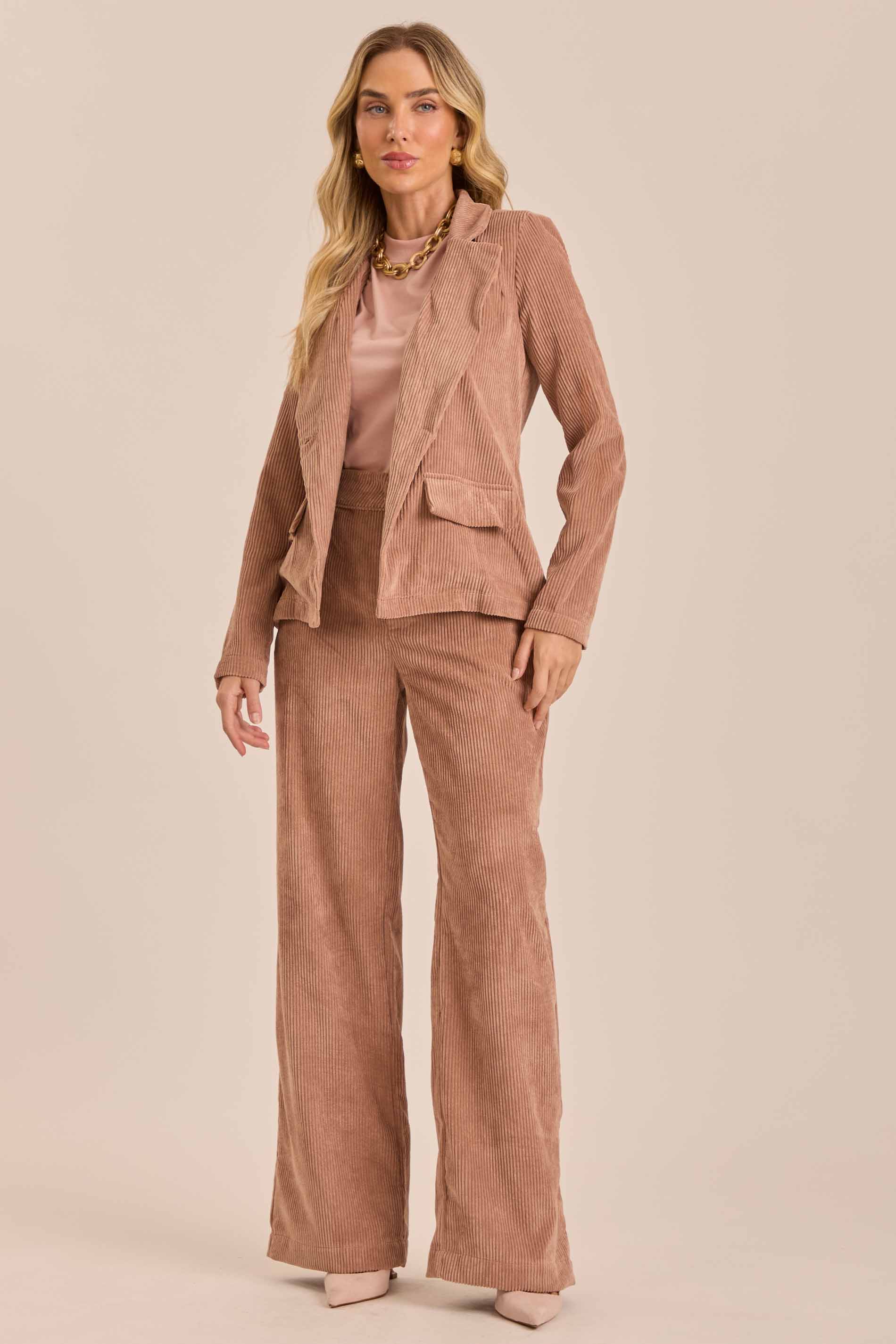 Blazer Ethnic Blur em Veludo Cotelê