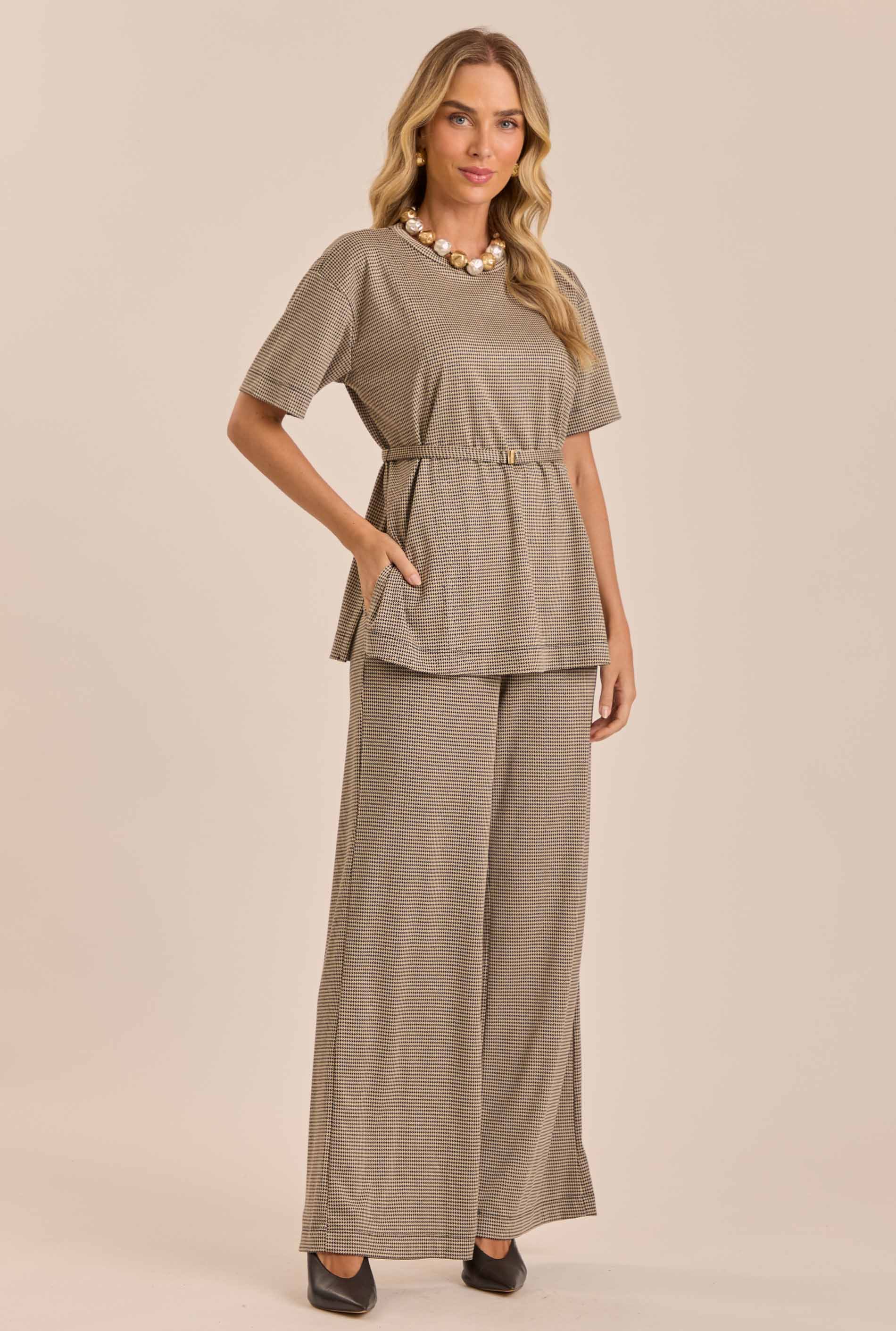 Calça Jardim Boho em Jacquard em Pied de Pool