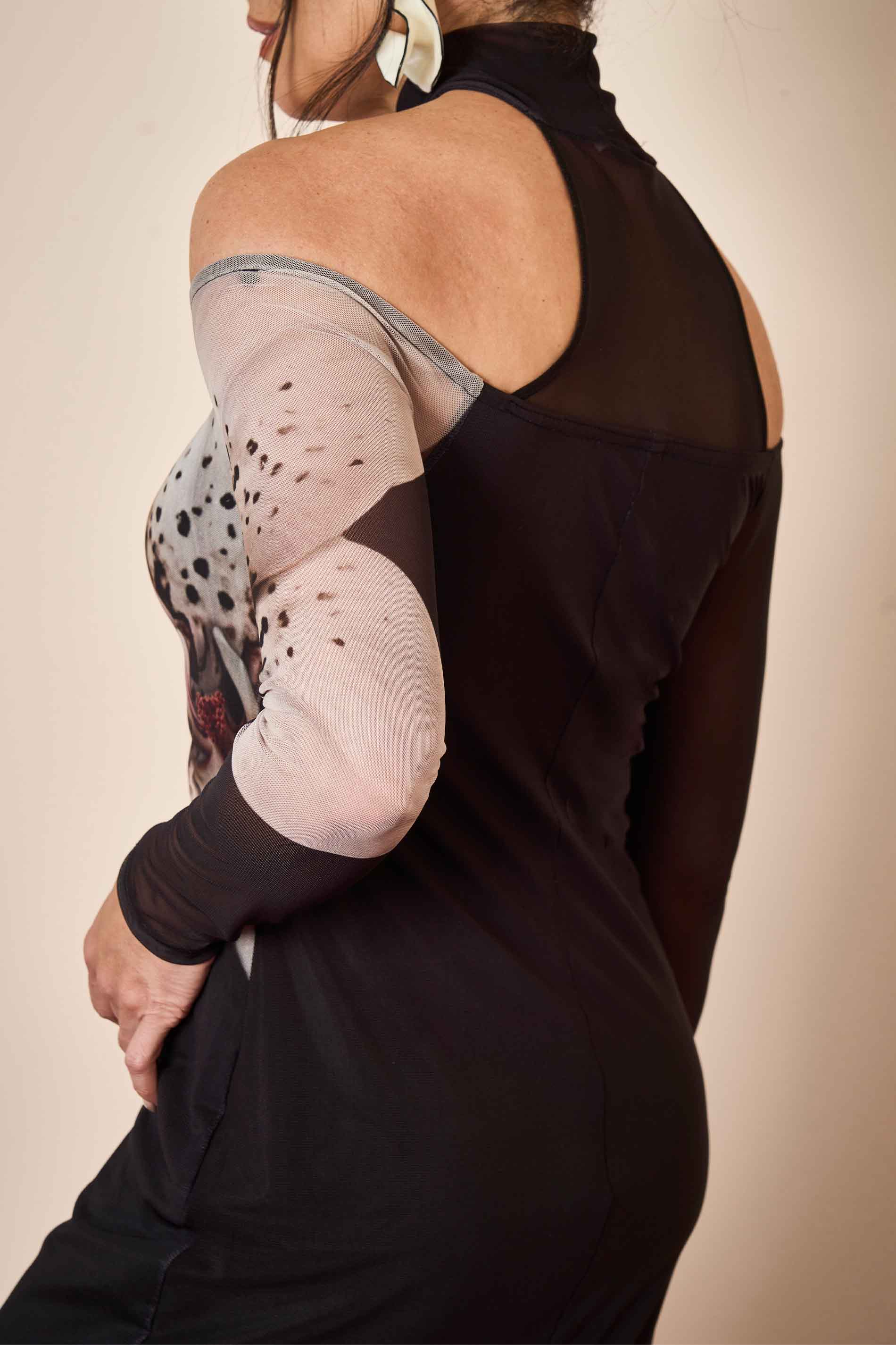 Vestido Midi Wild Orchid Ombro a Ombro em Tule