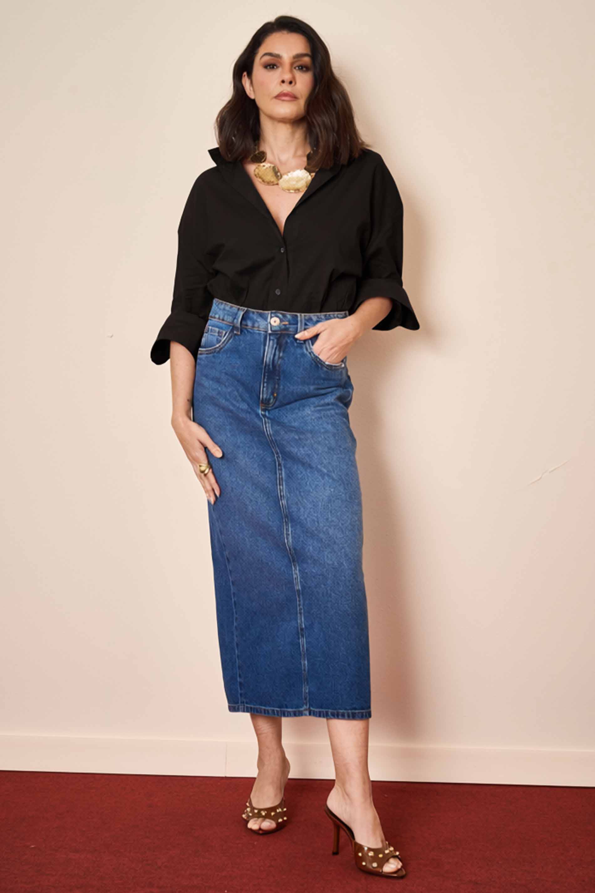 Camisa Oversized Wild Orchid Manga Longa