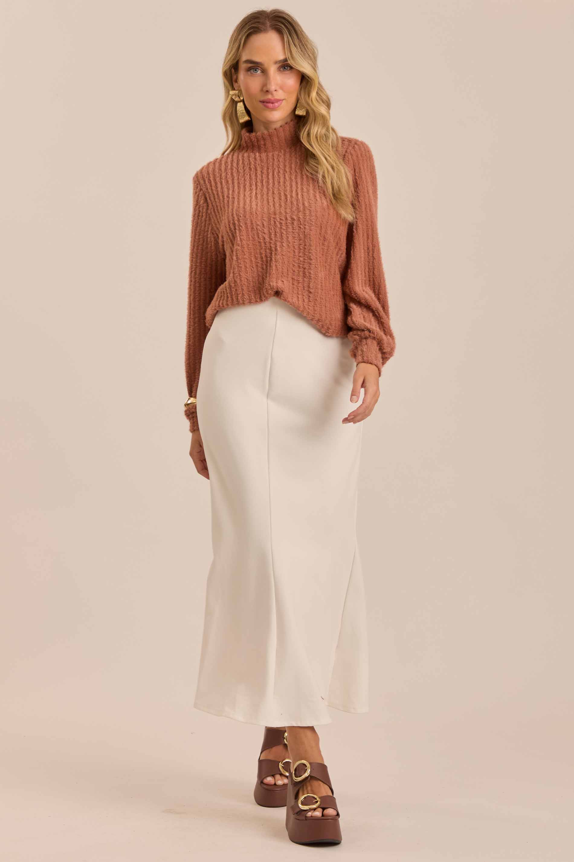 Suéter Ethnic Blur em Tricot