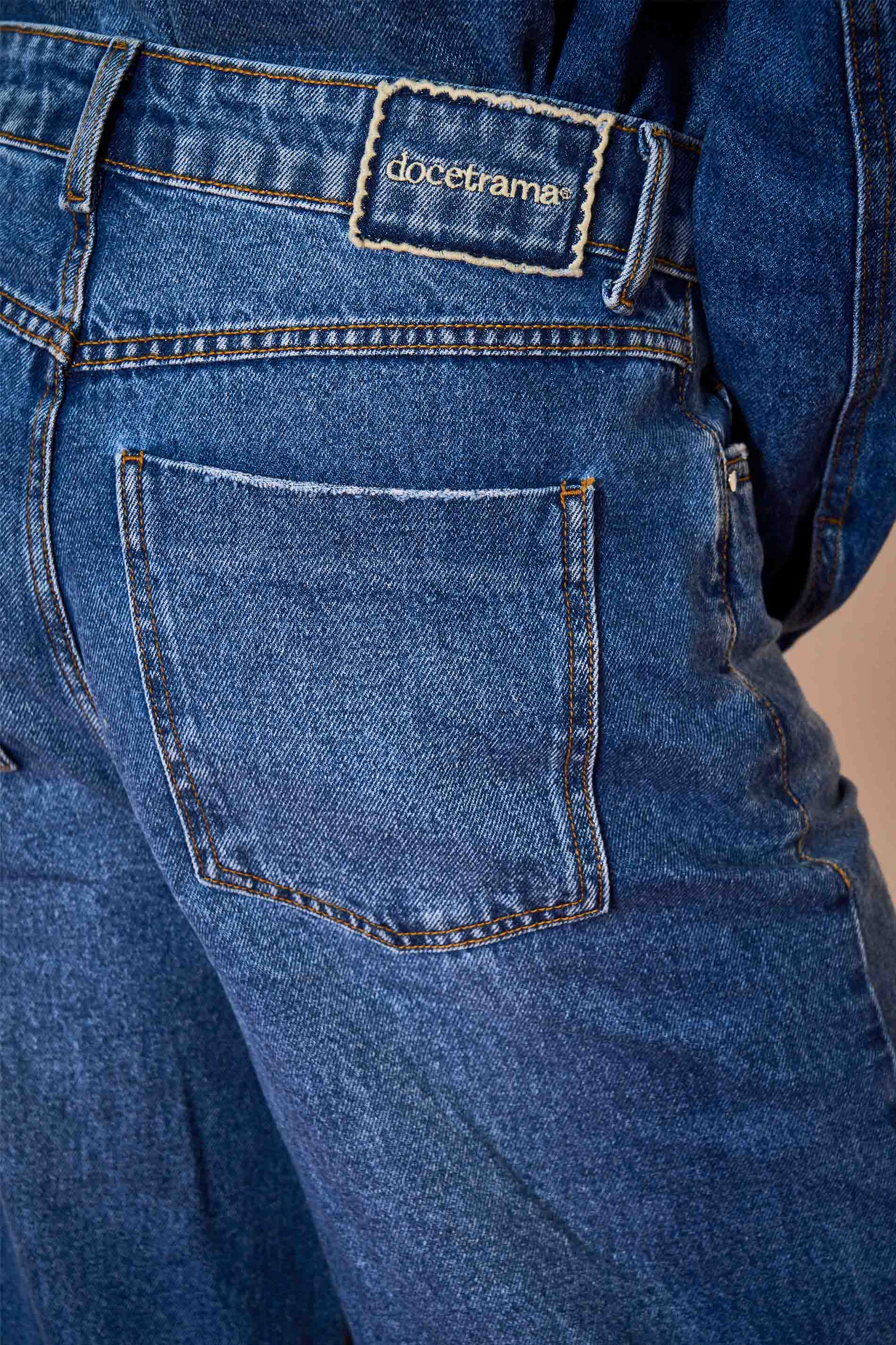 Calça Reta Wild Orchid em Denim