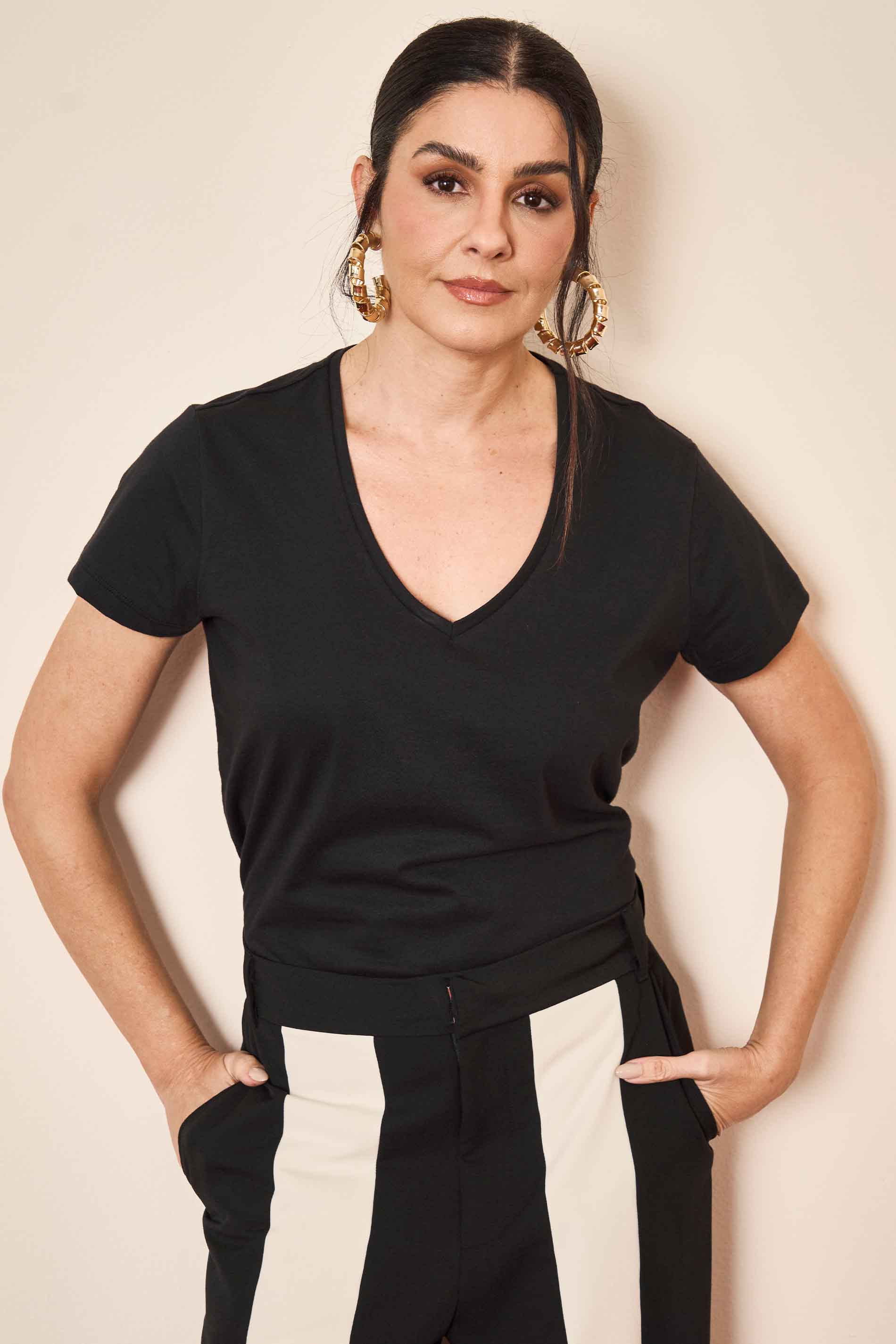 T-shirt Wild Orchid em Meia Malha