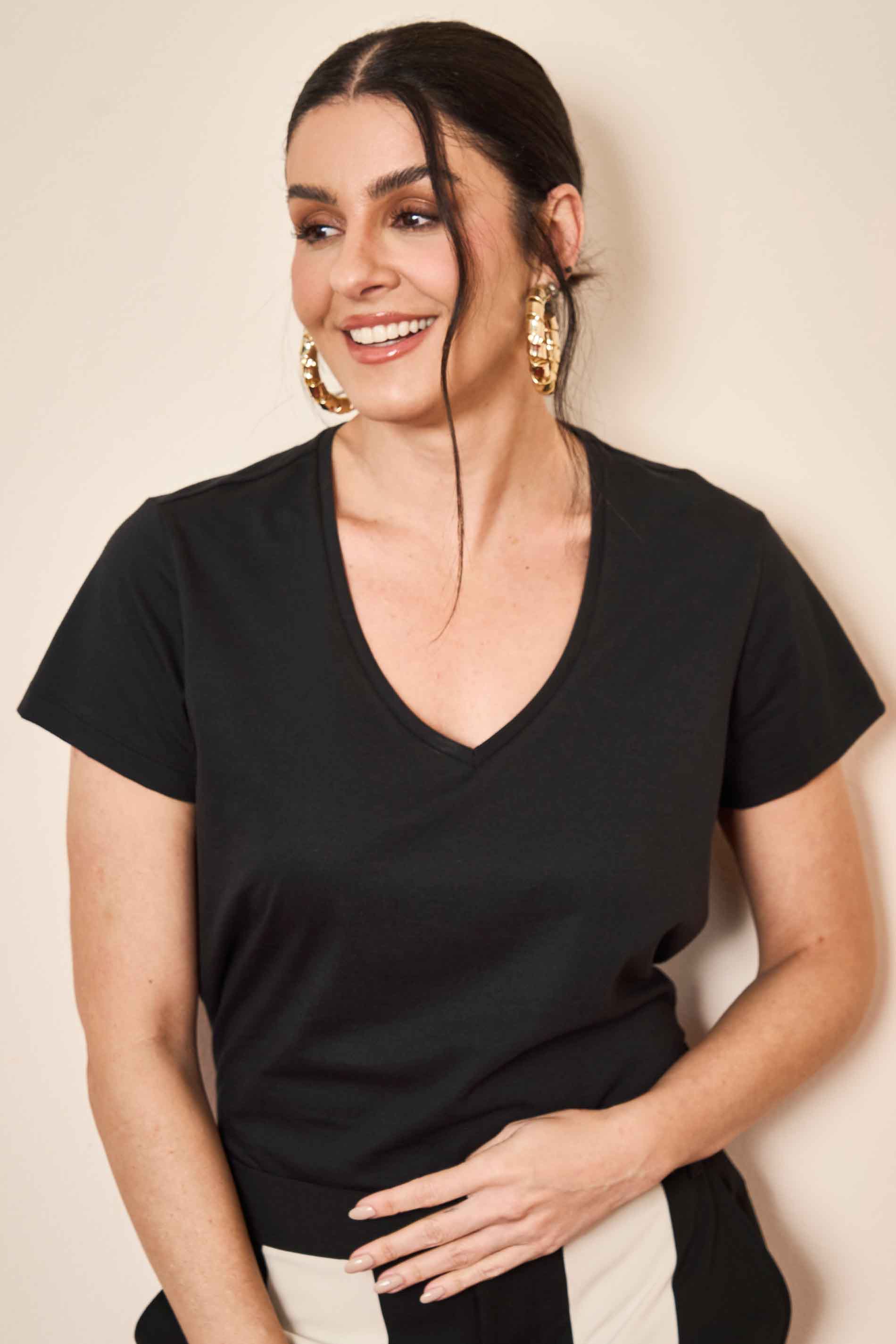 T-shirt Wild Orchid em Meia Malha