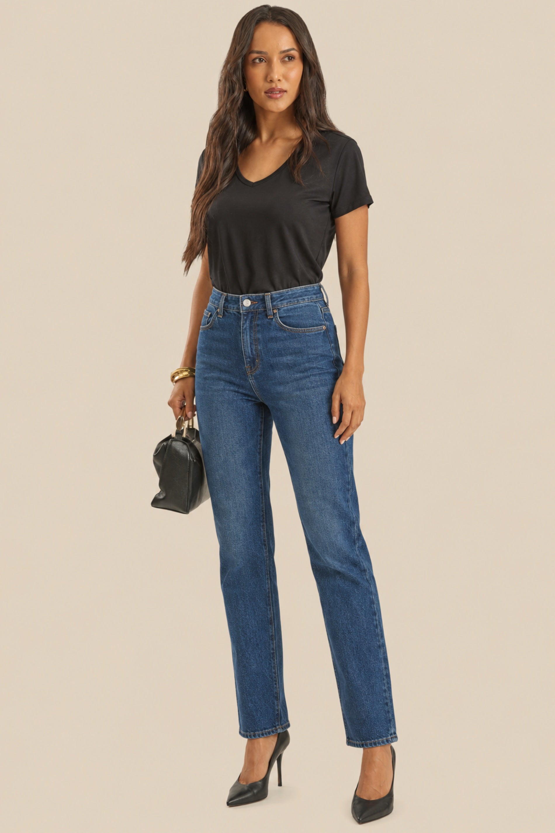T-shirt Feminina com Decote V Miragem - Doce Trama
