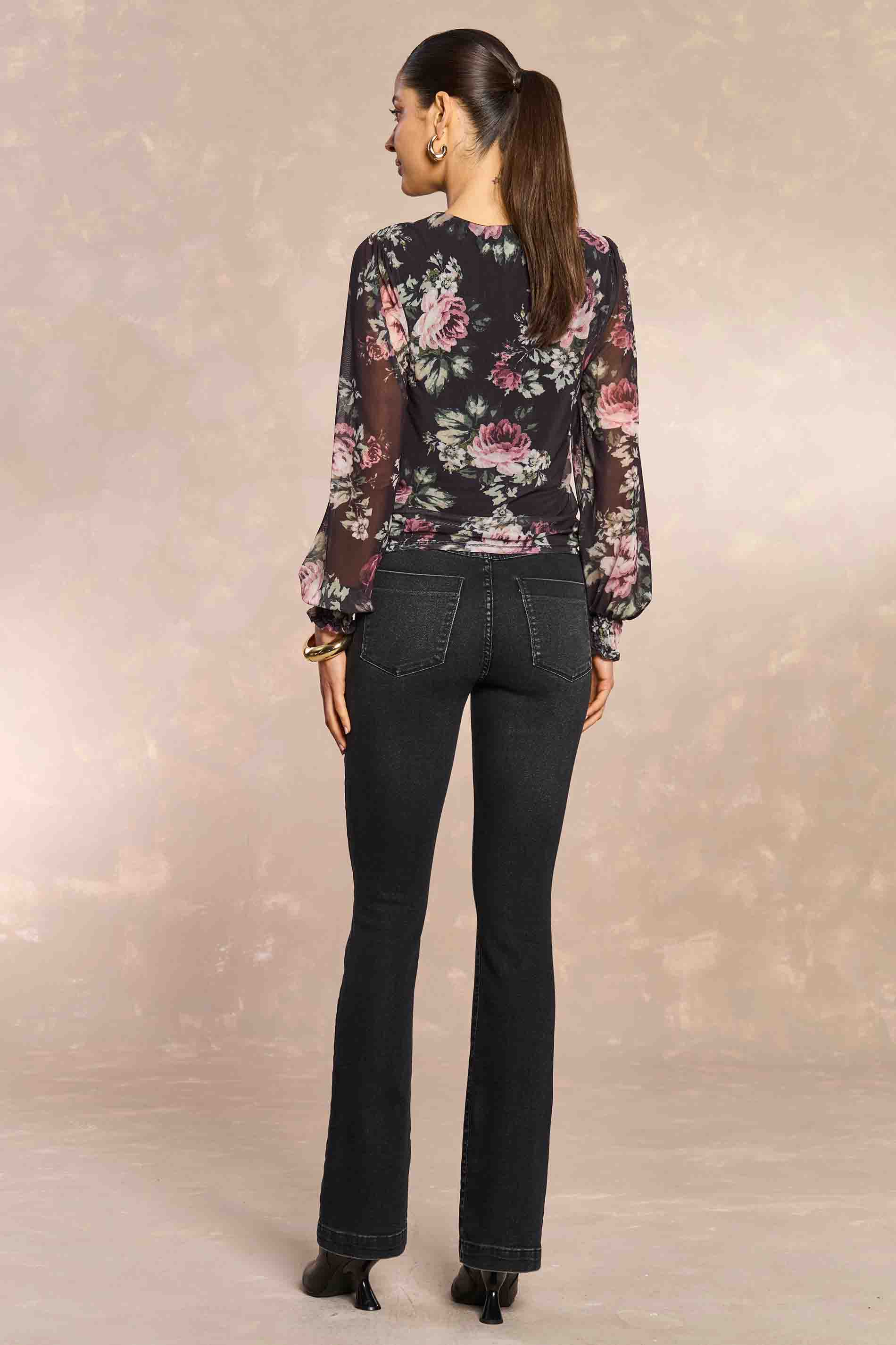 Blusa Aquarela Rose em Tule