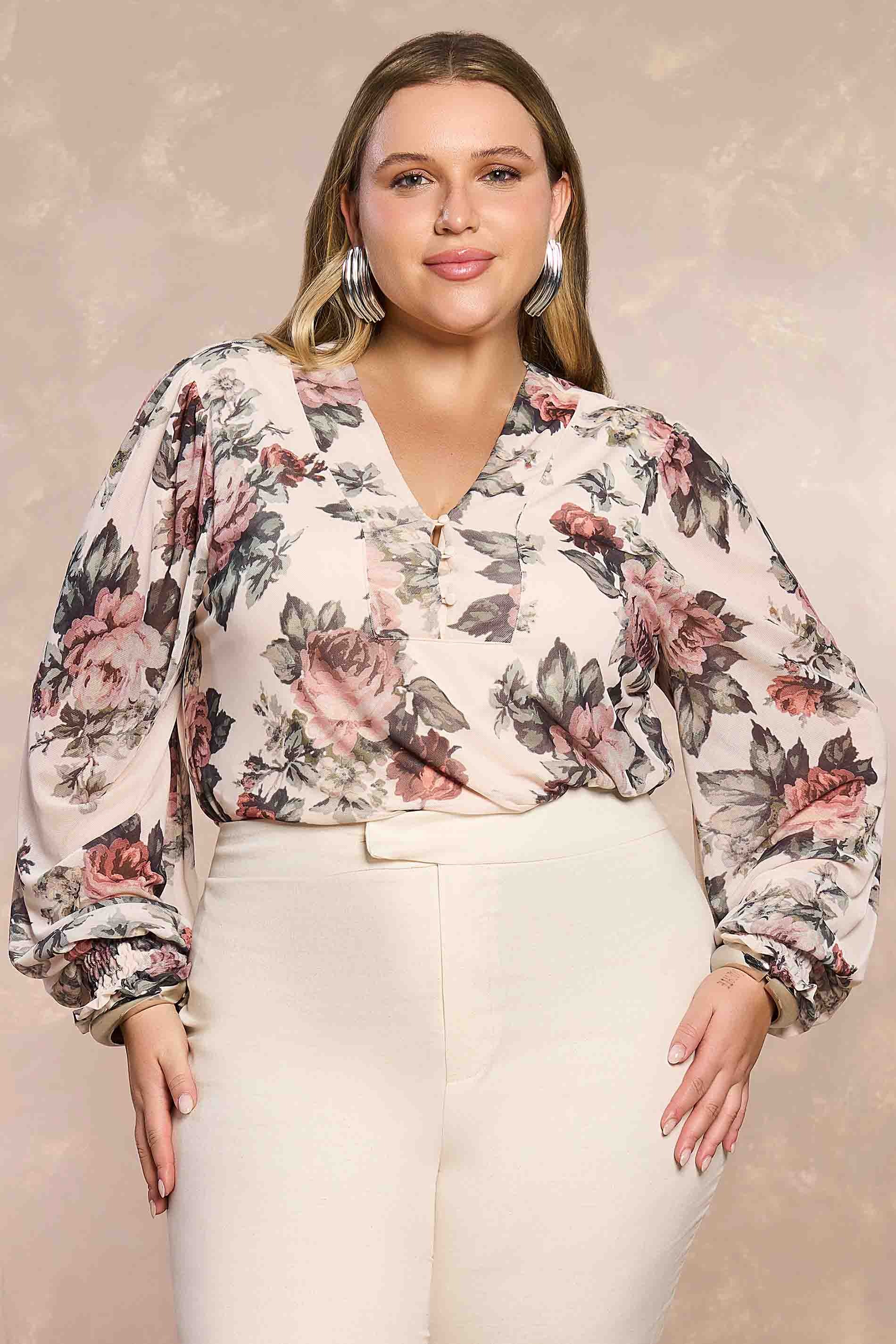 Blusa Aquarela Rose em Tule