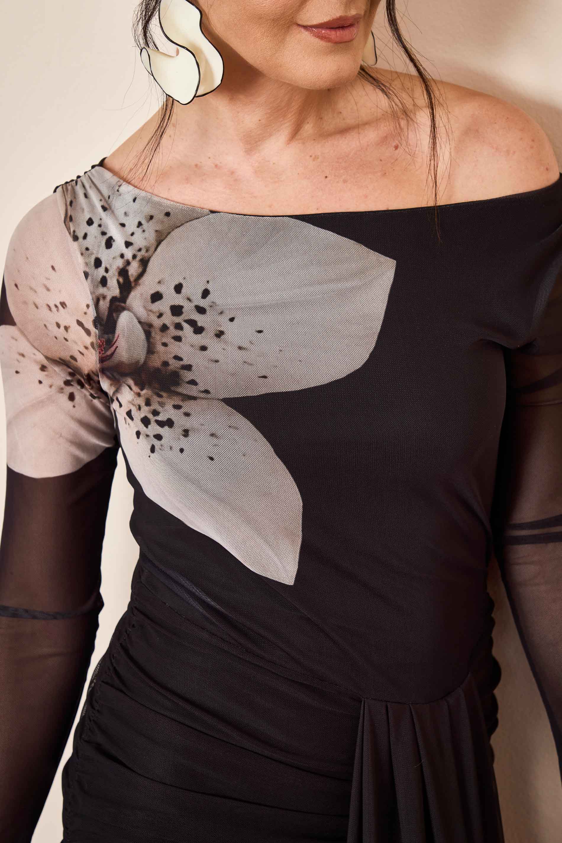 Vestido Curto Wild Orchid em Tule