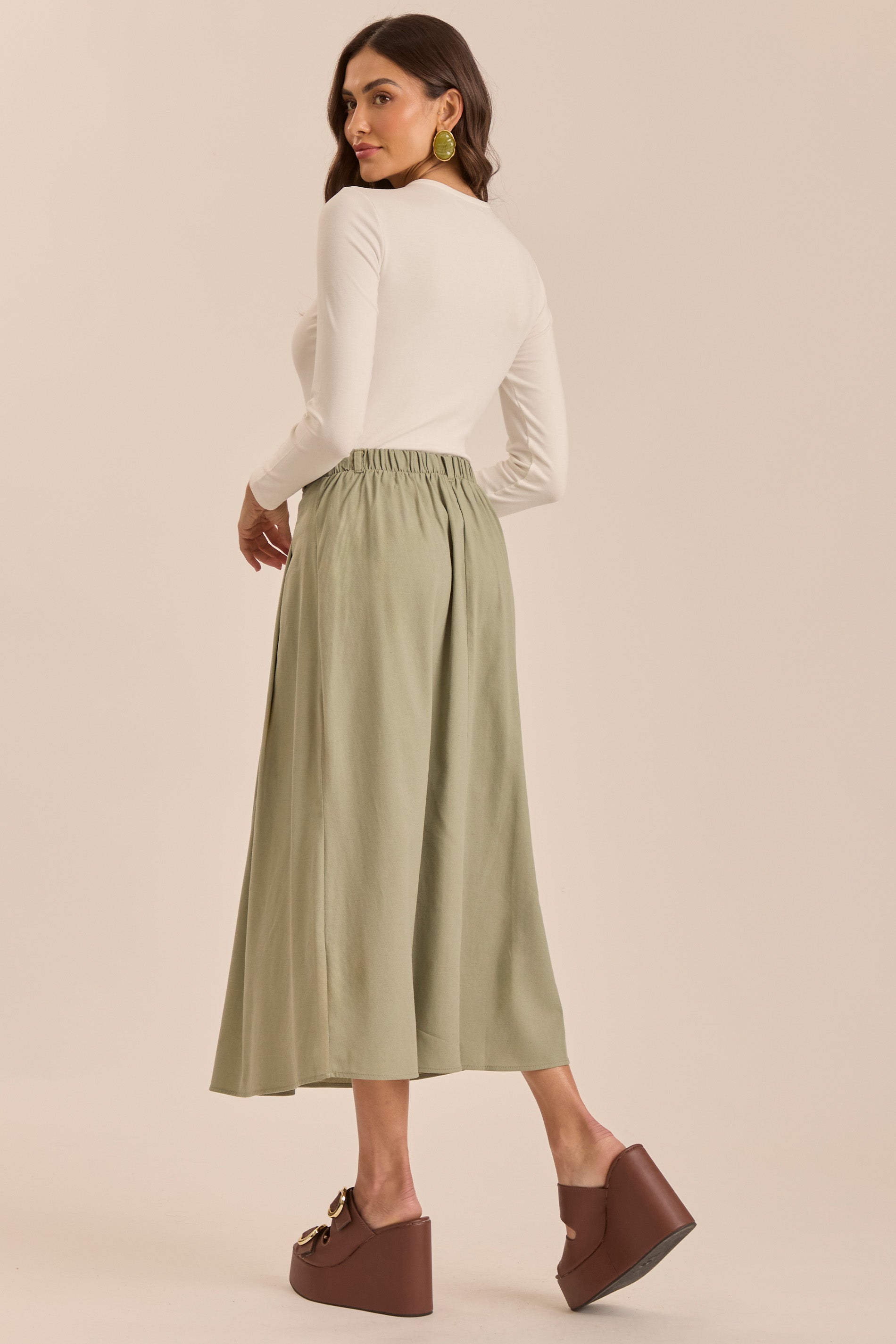 Saia Midi tropical Garden em Viscolinho