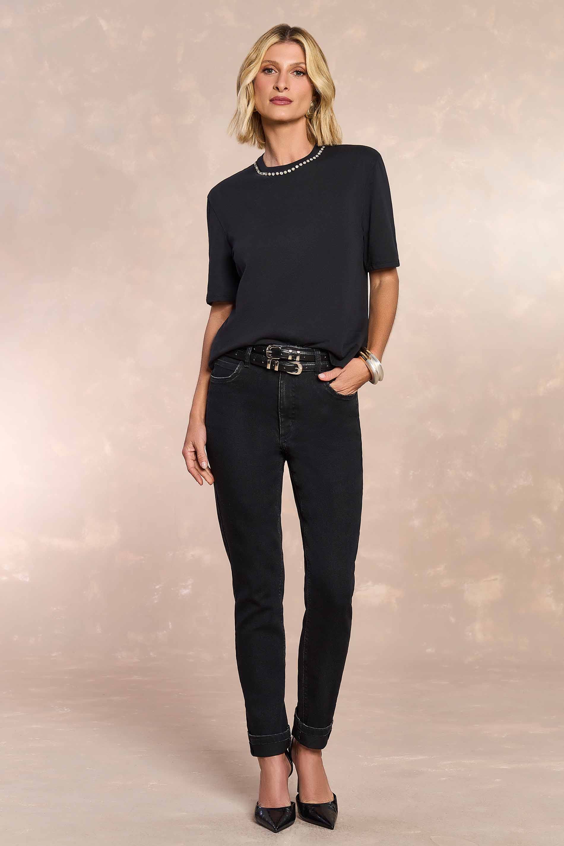 T-shirt Jardim Boho em Malha