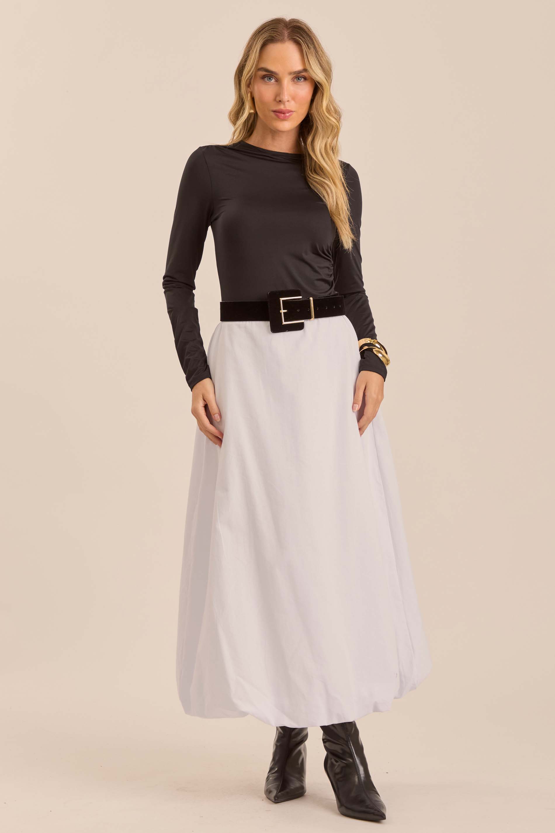 Body de Manga Longa Ethnic Blur em Malha