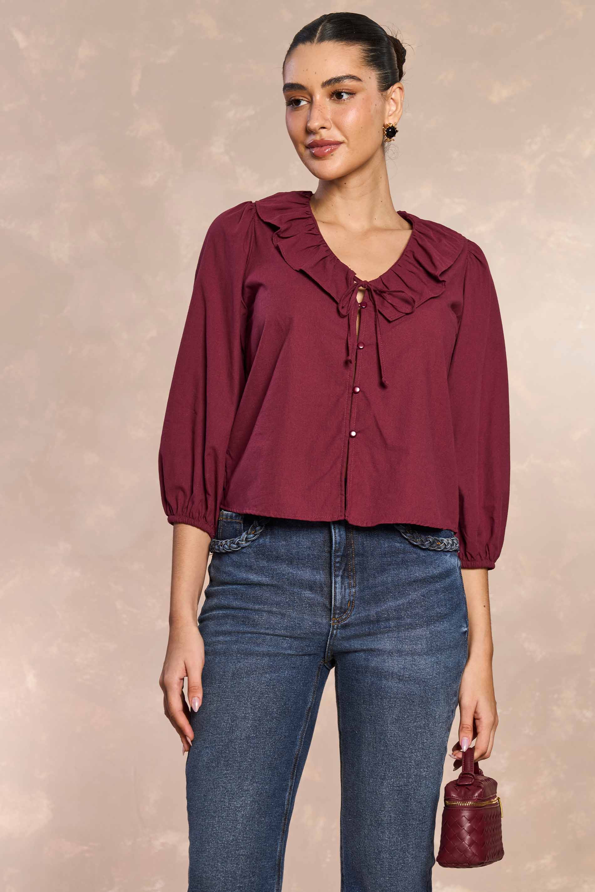 Blusa de Manga 7/8 Cozy Winter em Tricoline