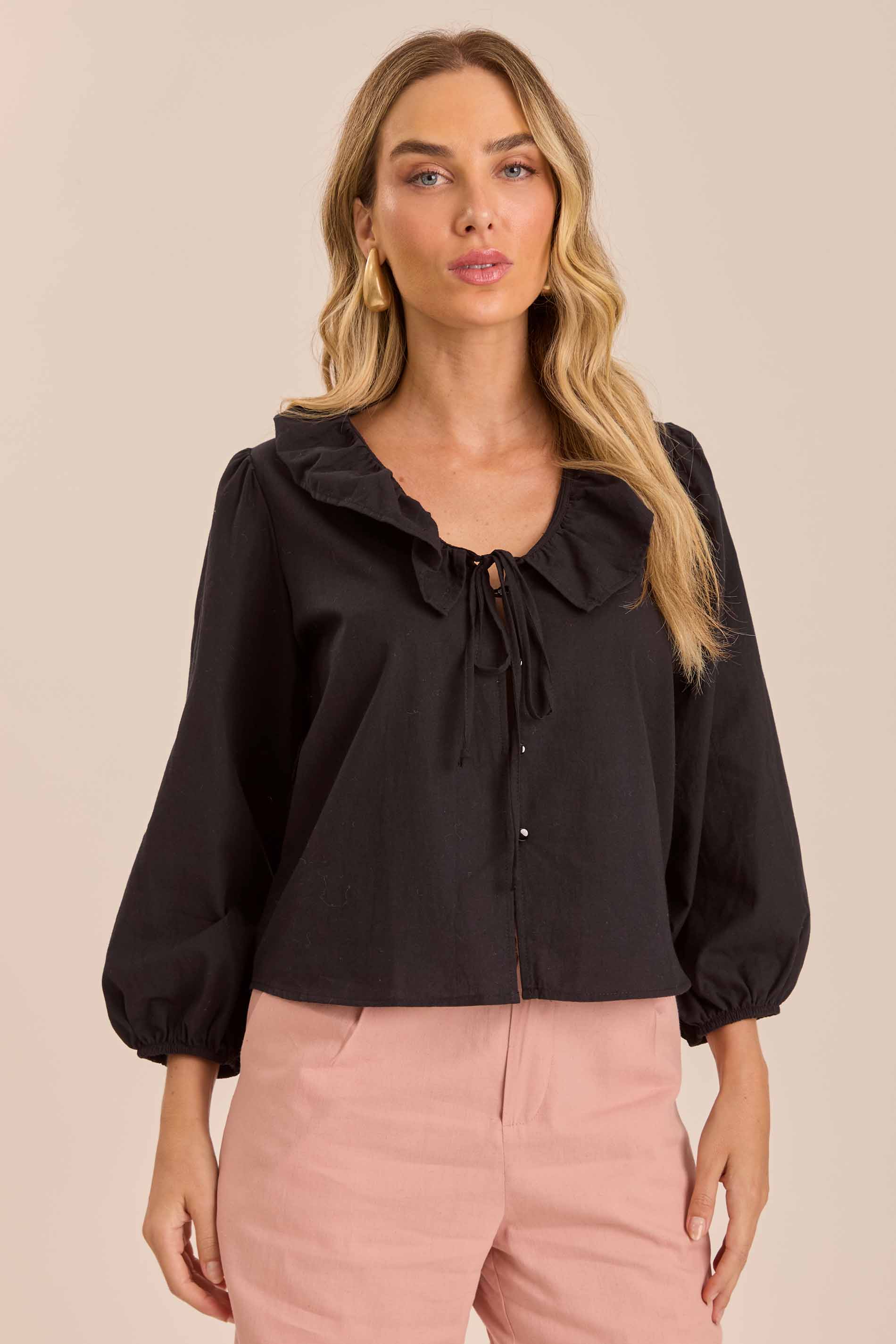 Blusa de Manga 7/8 Cozy Winter em Tricoline