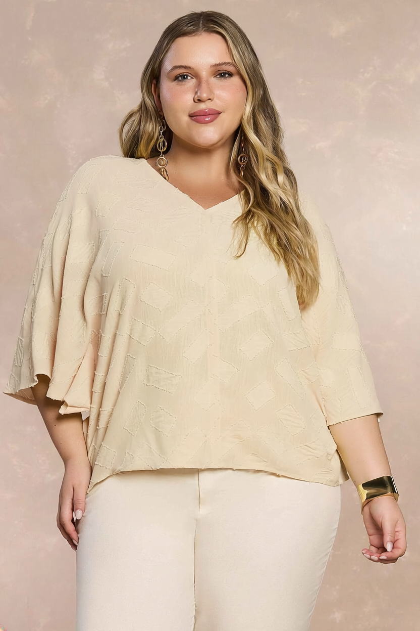 Blusa de Mangas 3/4 Tropical Garden