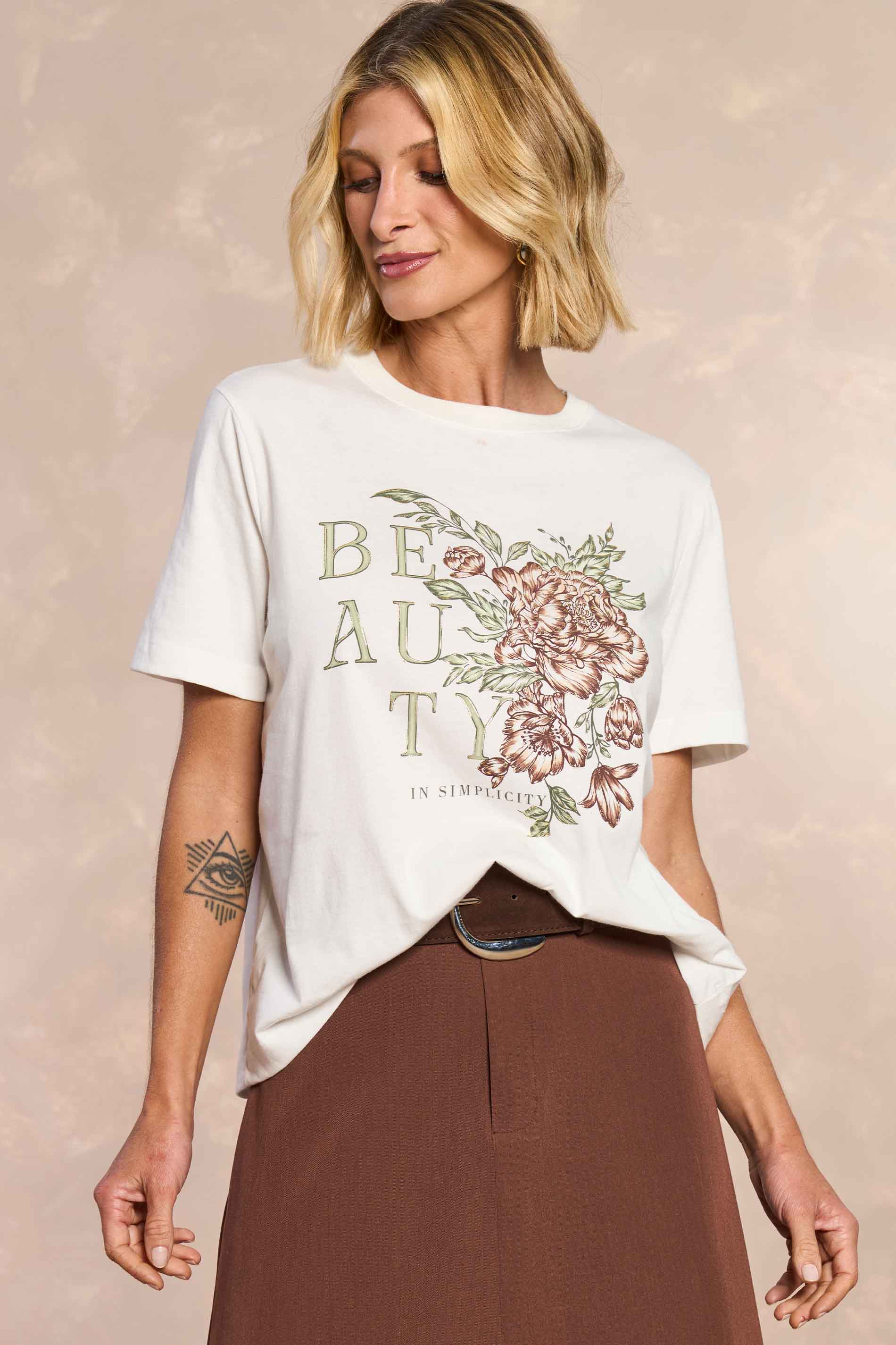 T-shirt Soft Garden Estampada