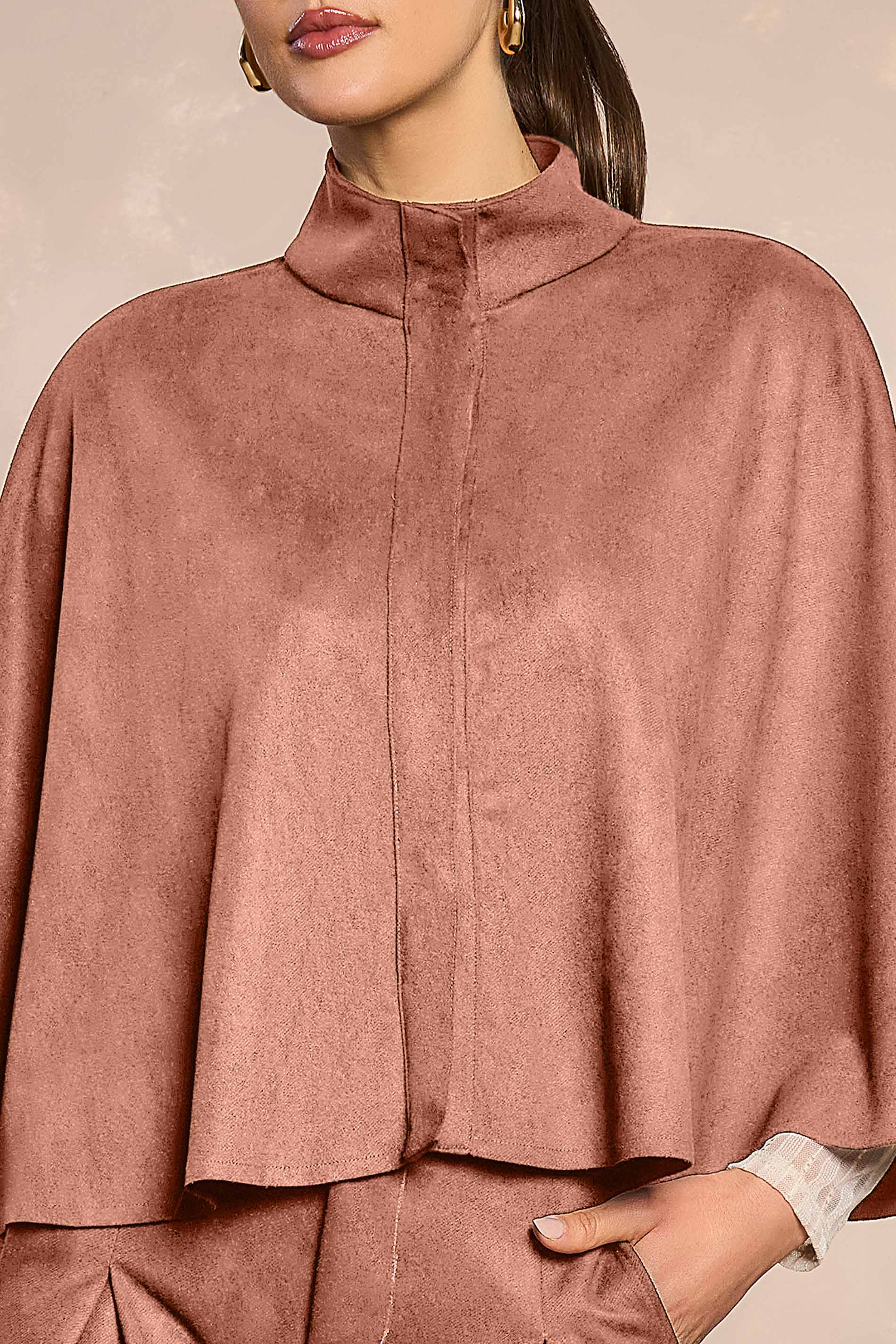 Pelerine Ethnic Blur em Suede