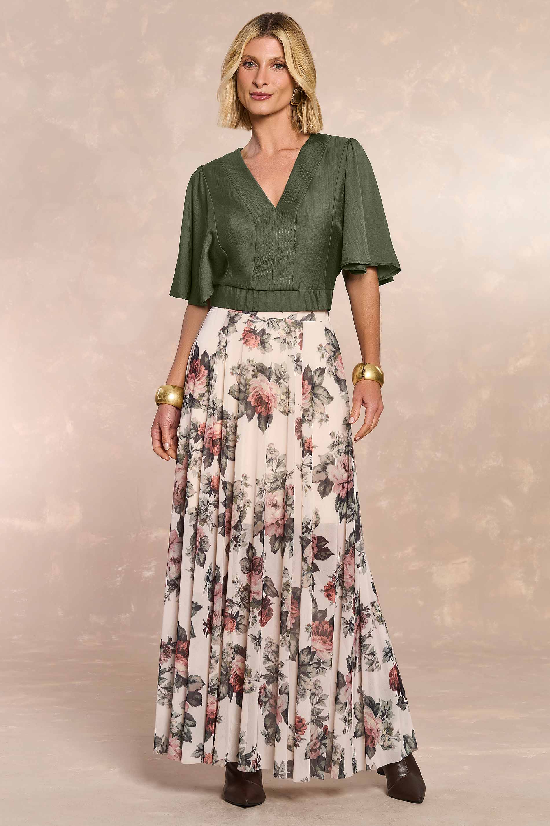 Blusa Aquarela Rose em Viscose