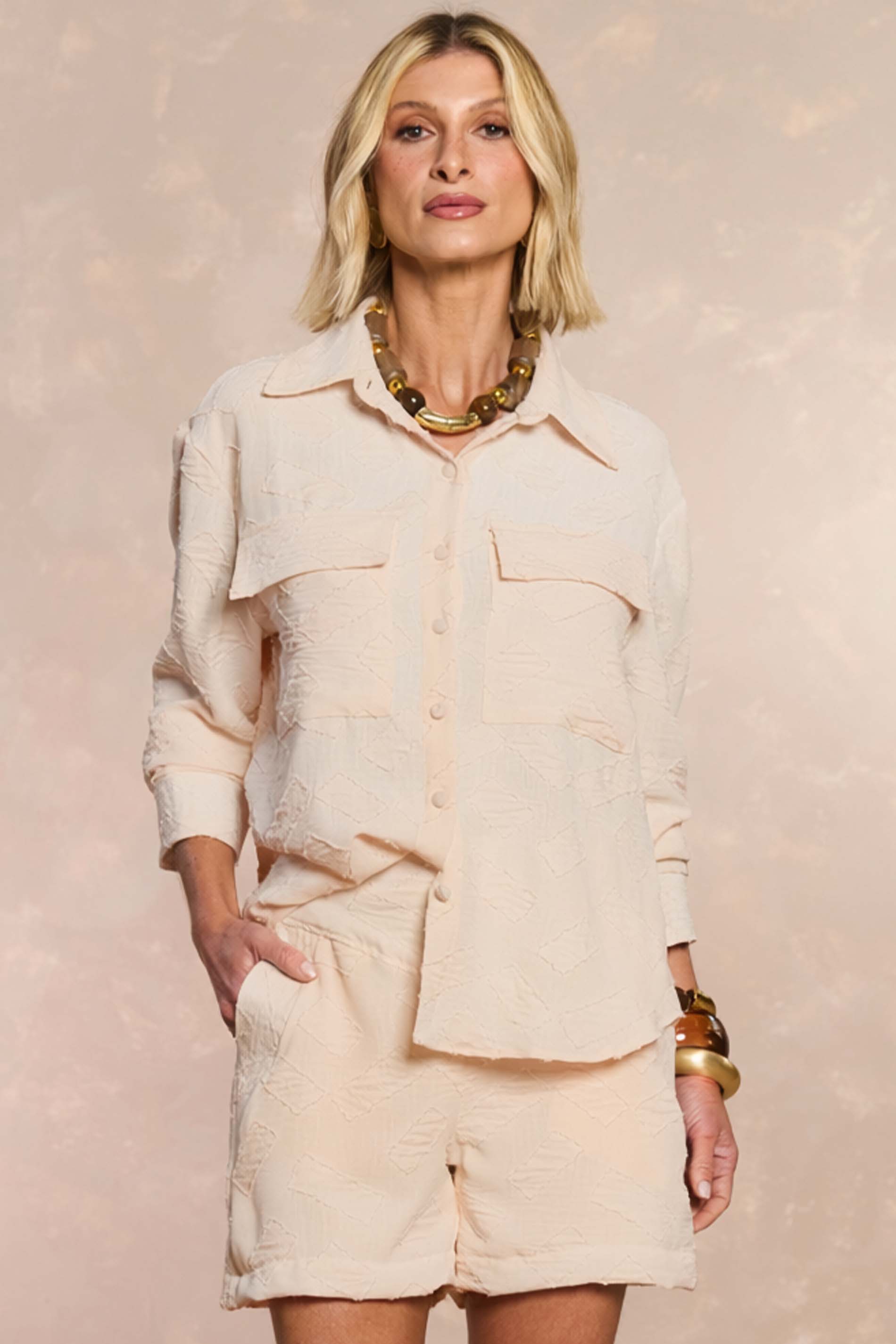 Camisa Soft Garden em Geometric Flow