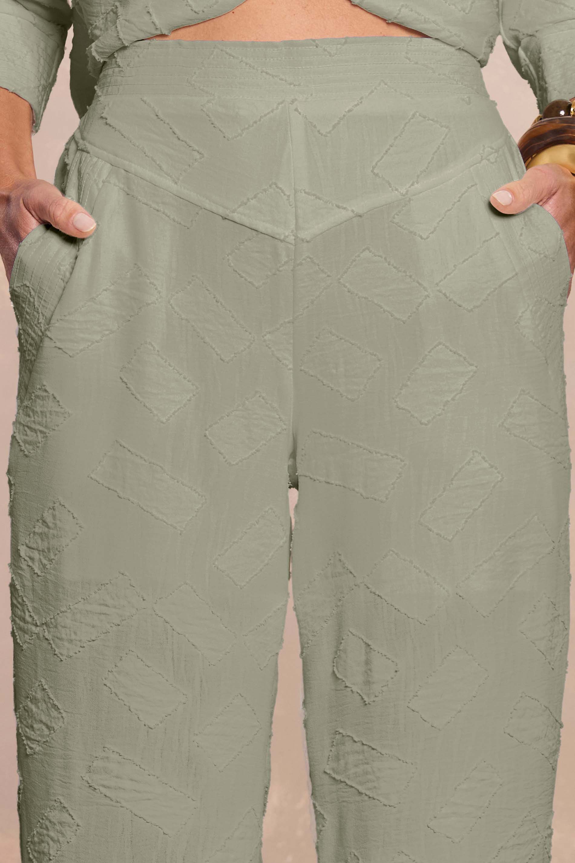 Calça Reta Soft Garden Geometric Flow