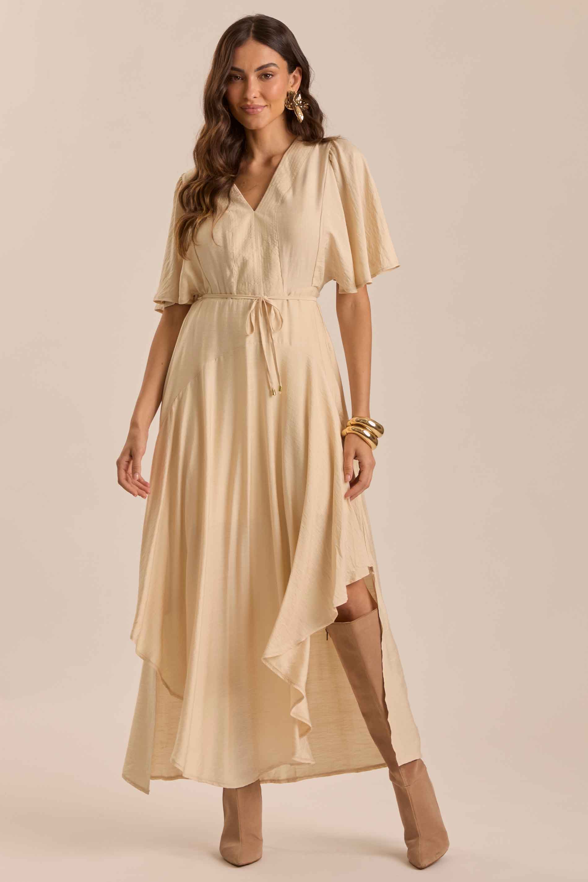 Vestido Longo Aquarela Rose em Viscose