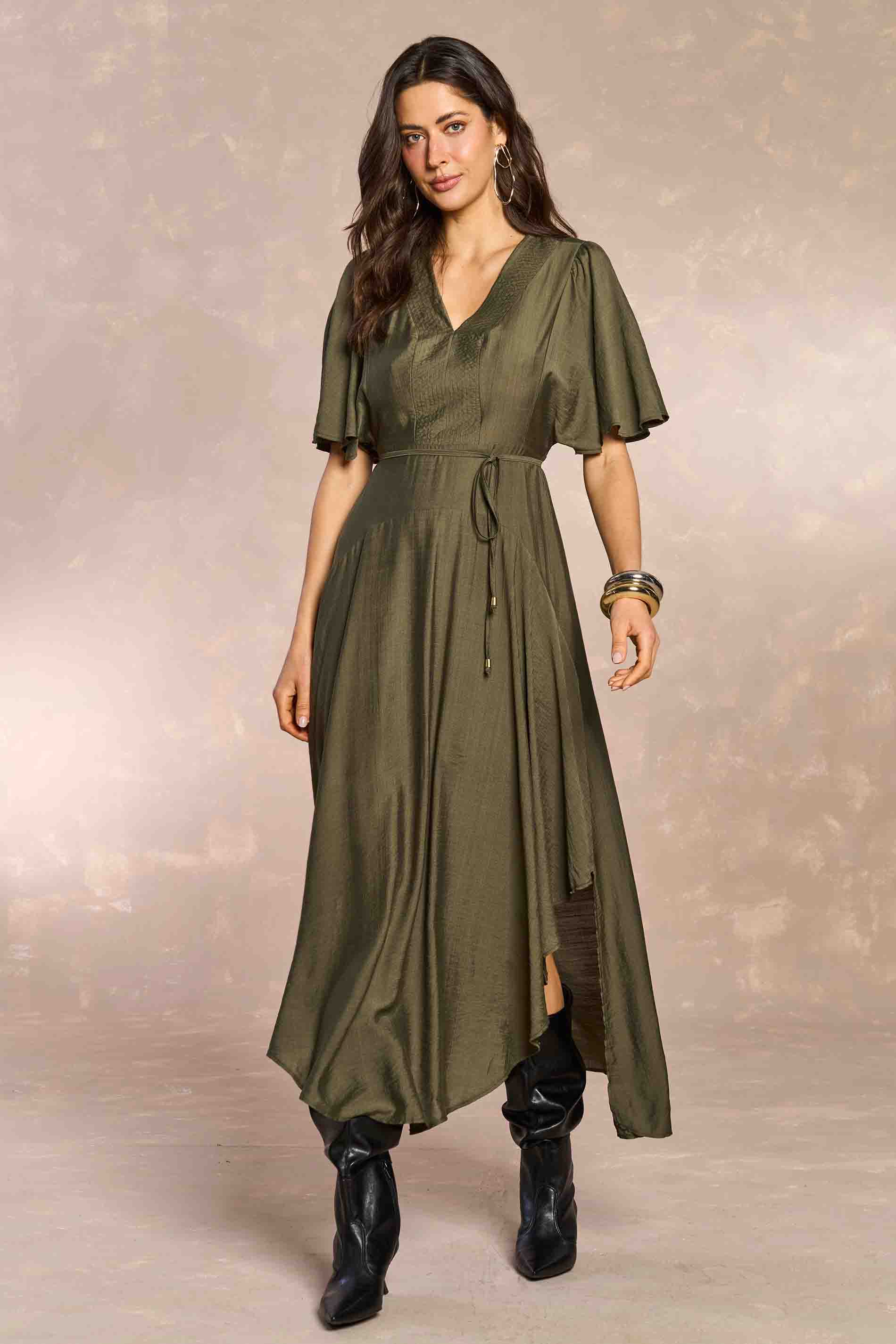 Vestido Longo Aquarela Rose em Viscose