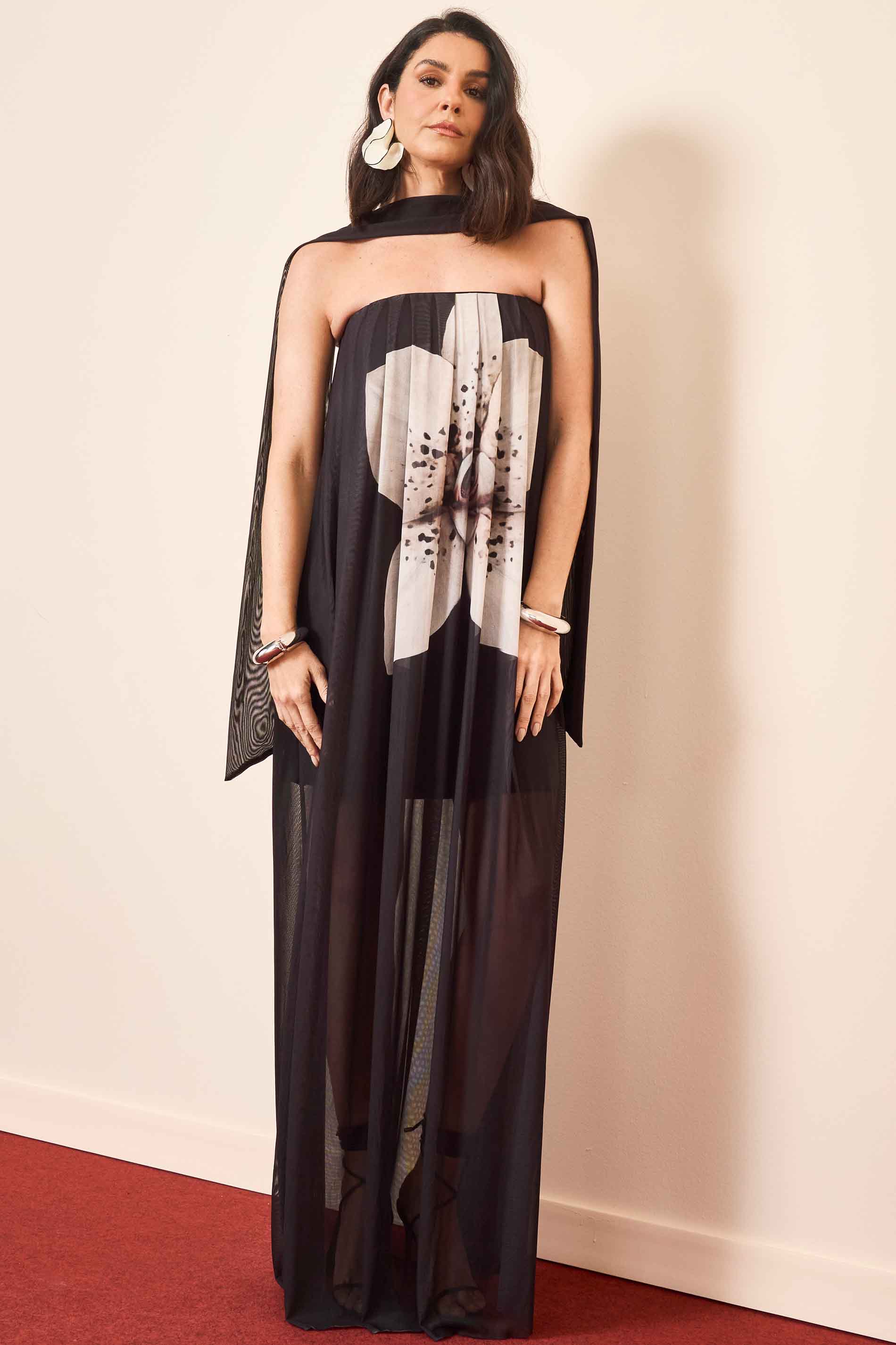 Vestido Longo Wild Orchid com Alças em Tule