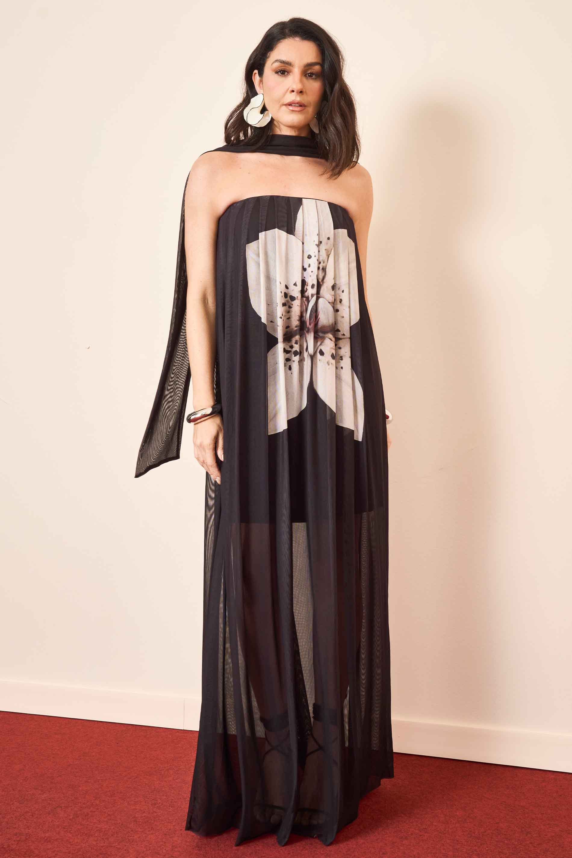 Vestido Longo Wild Orchid com Alças em Tule