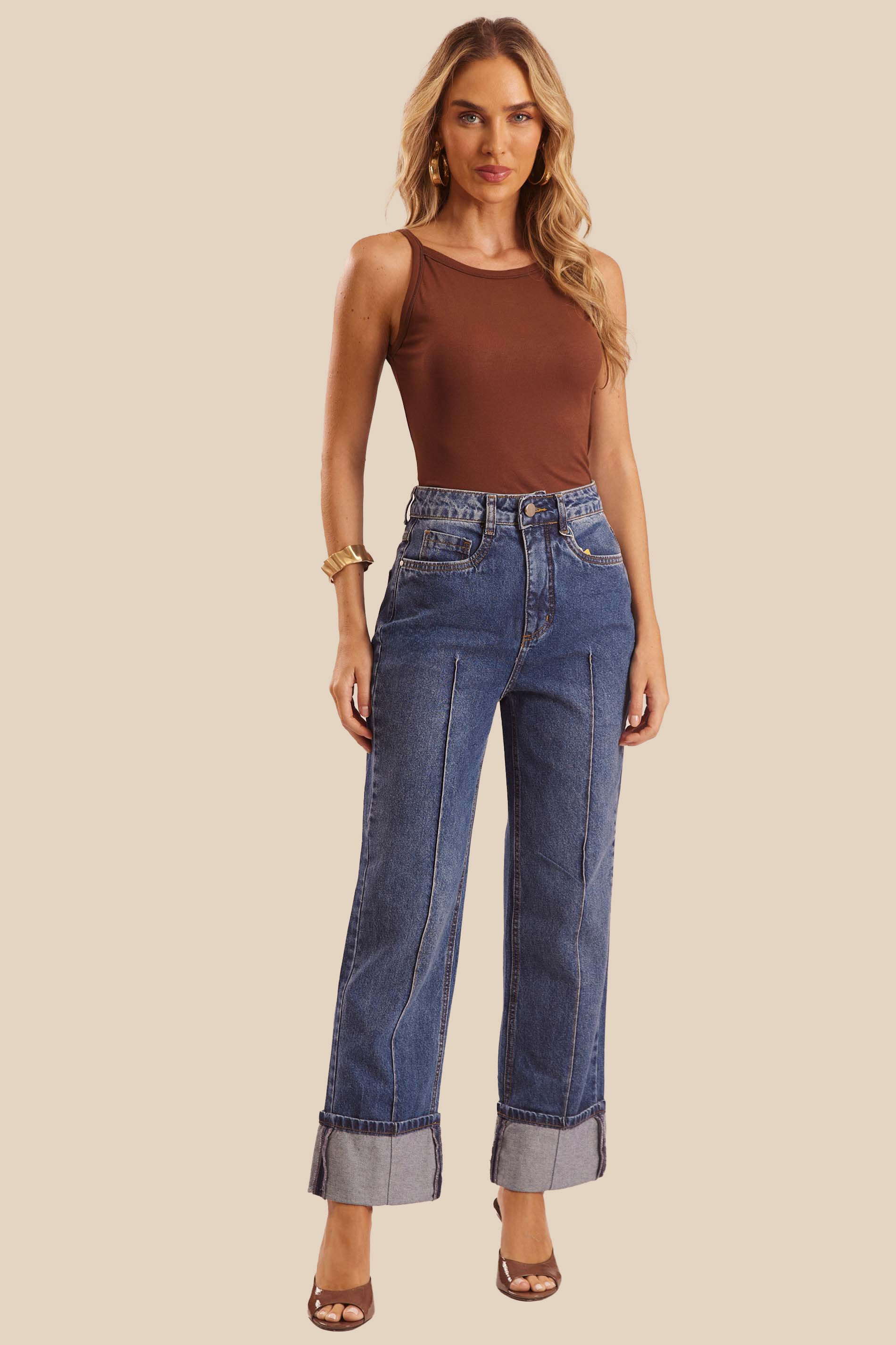Blusa de Alça Canelada Decote U Miragem - Doce Trama