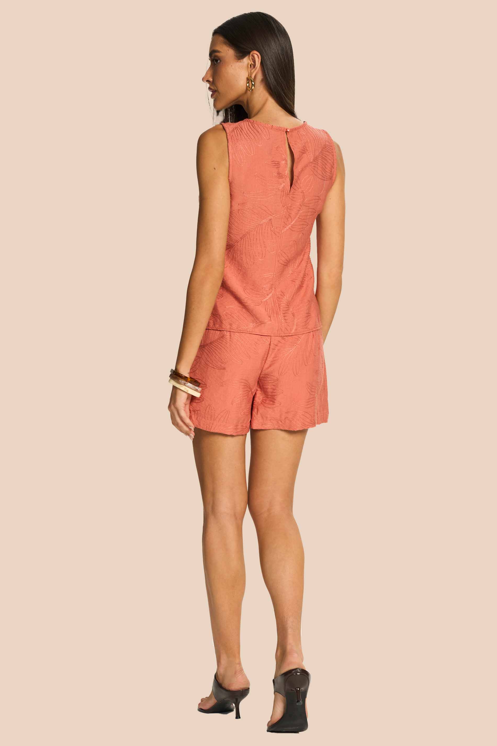 Blusa Feminina Reta Creponada Bordado Miragem - Doce Trama