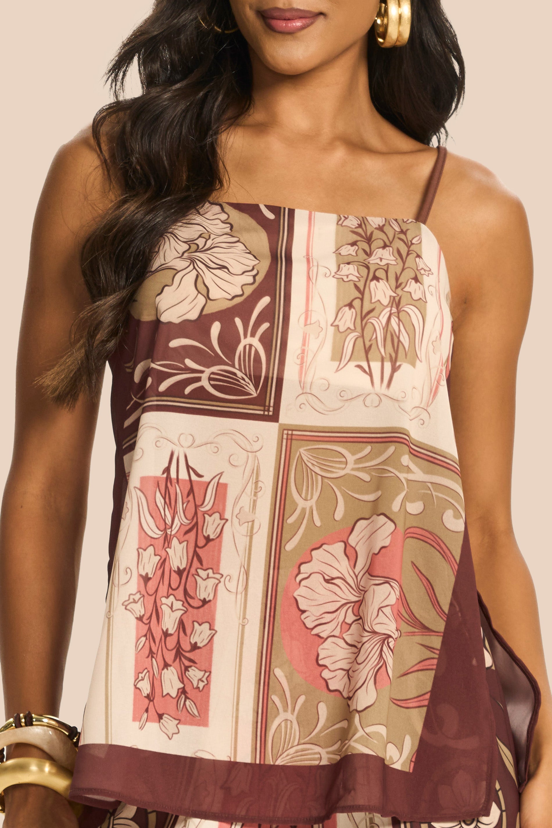 Blusa Feminina Reta Chiffon Estampada Miragem - Doce Trama