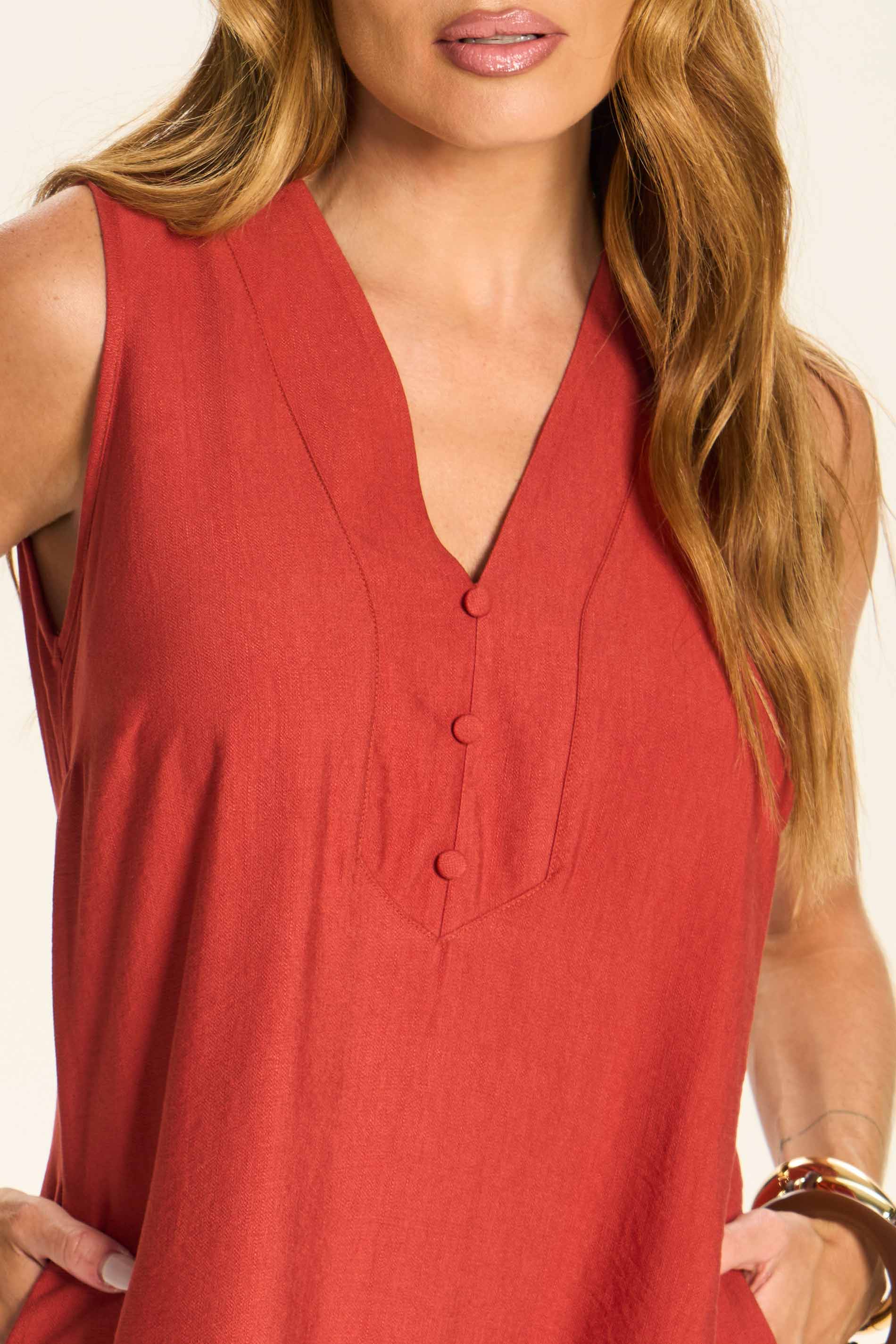 Vestido Longo Reto com Botões e Bolsos Duna - Doce Trama