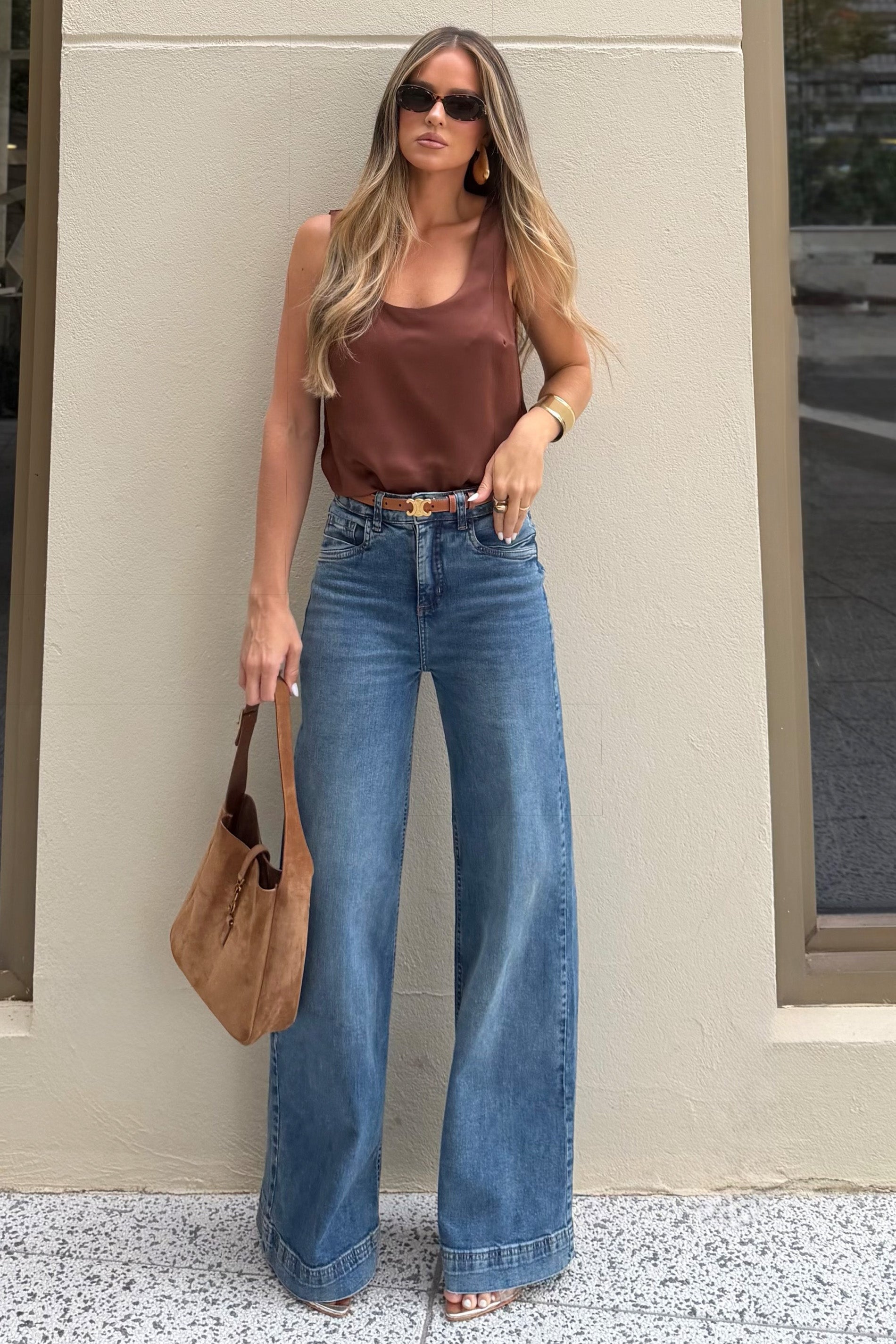 Calça Jeans Wide Leg Cintura Alta Miragem - Doce Trama