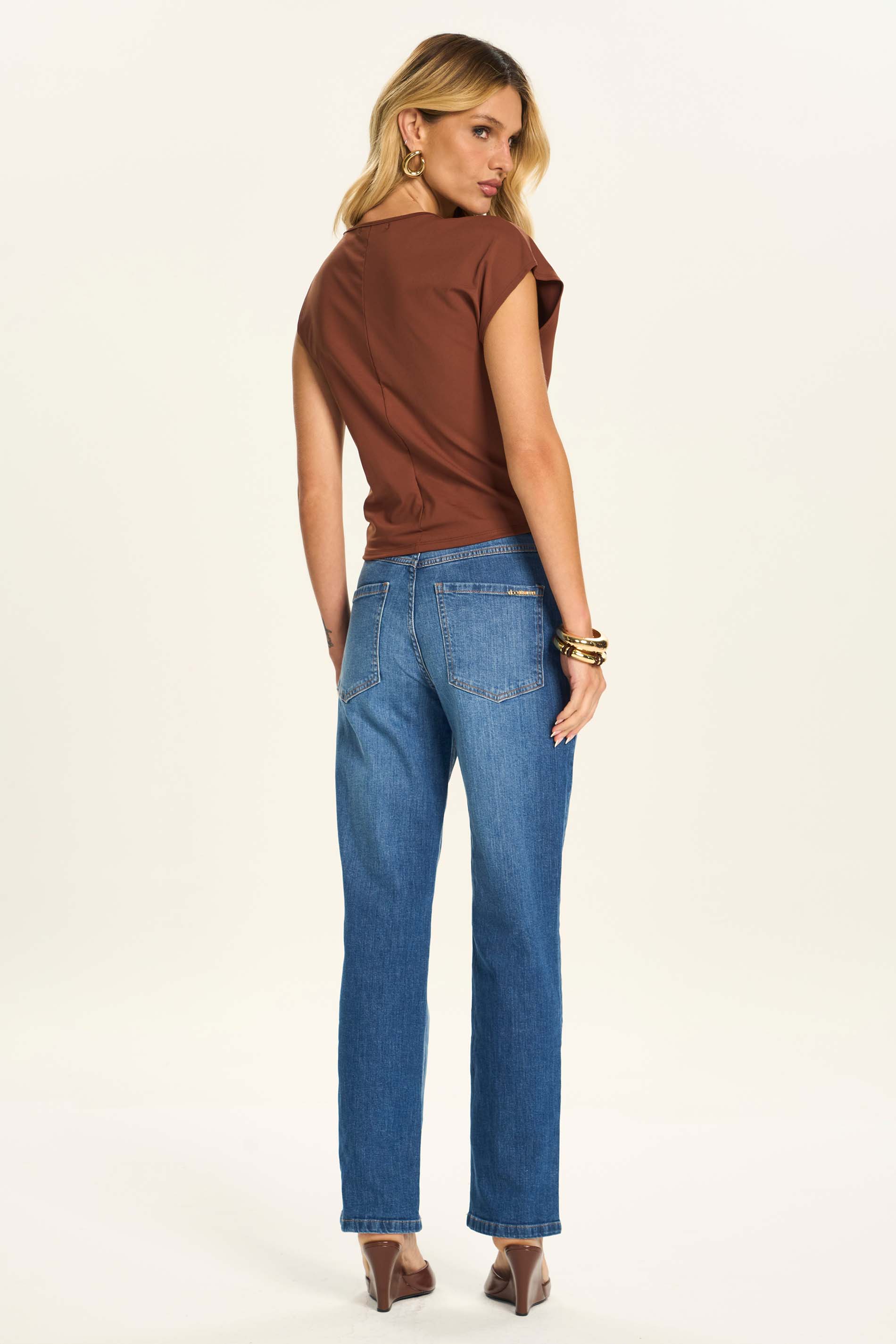 Calça Jeans Reta Slim Amarilis - Doce Trama