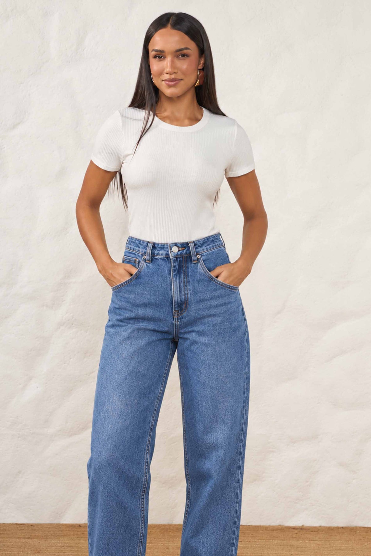 Calça Jeans Reta Cintura Alta Resort - Doce Trama