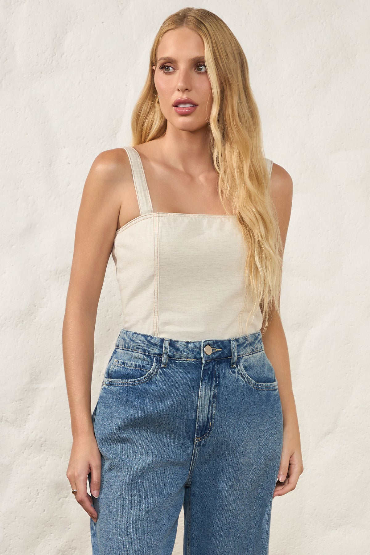 Calça Wide Leg Jeans Cintura Alta Resort - Doce Trama