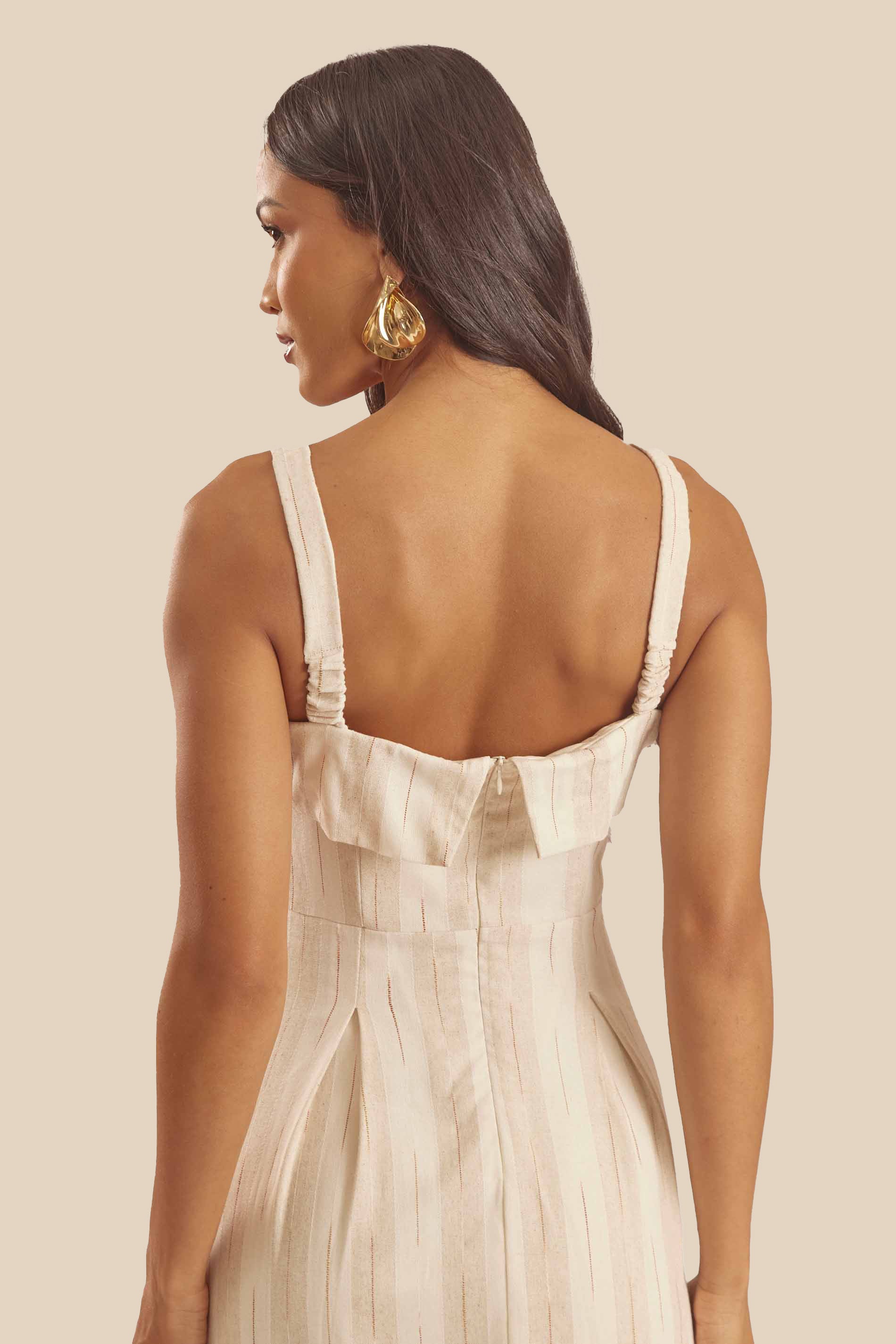 Vestido Longo Evasê em Linho com Cinto Miragem - Doce Trama