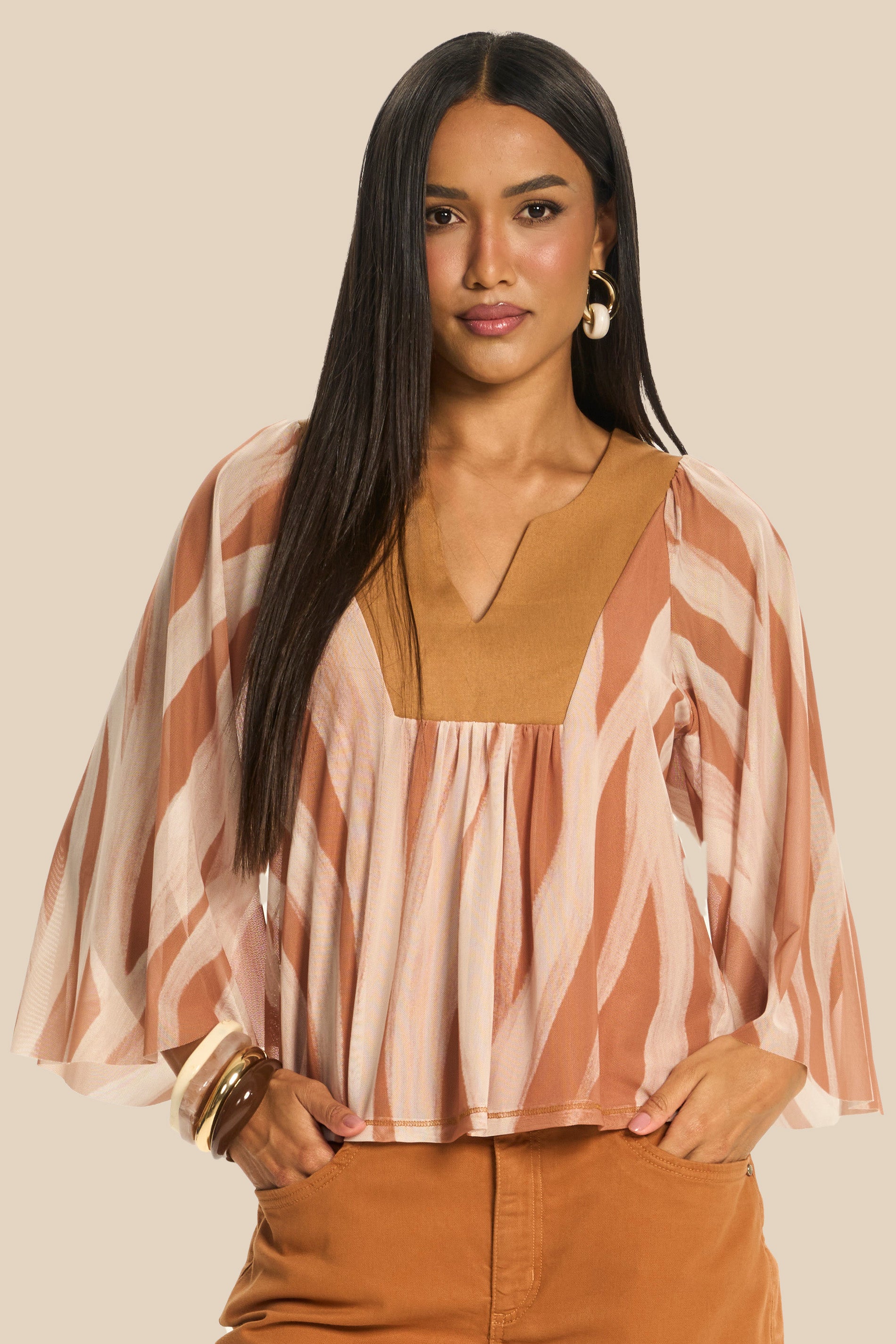 Blusa Raglan em Tule Estampa Exclusiva Duna - Doce Trama