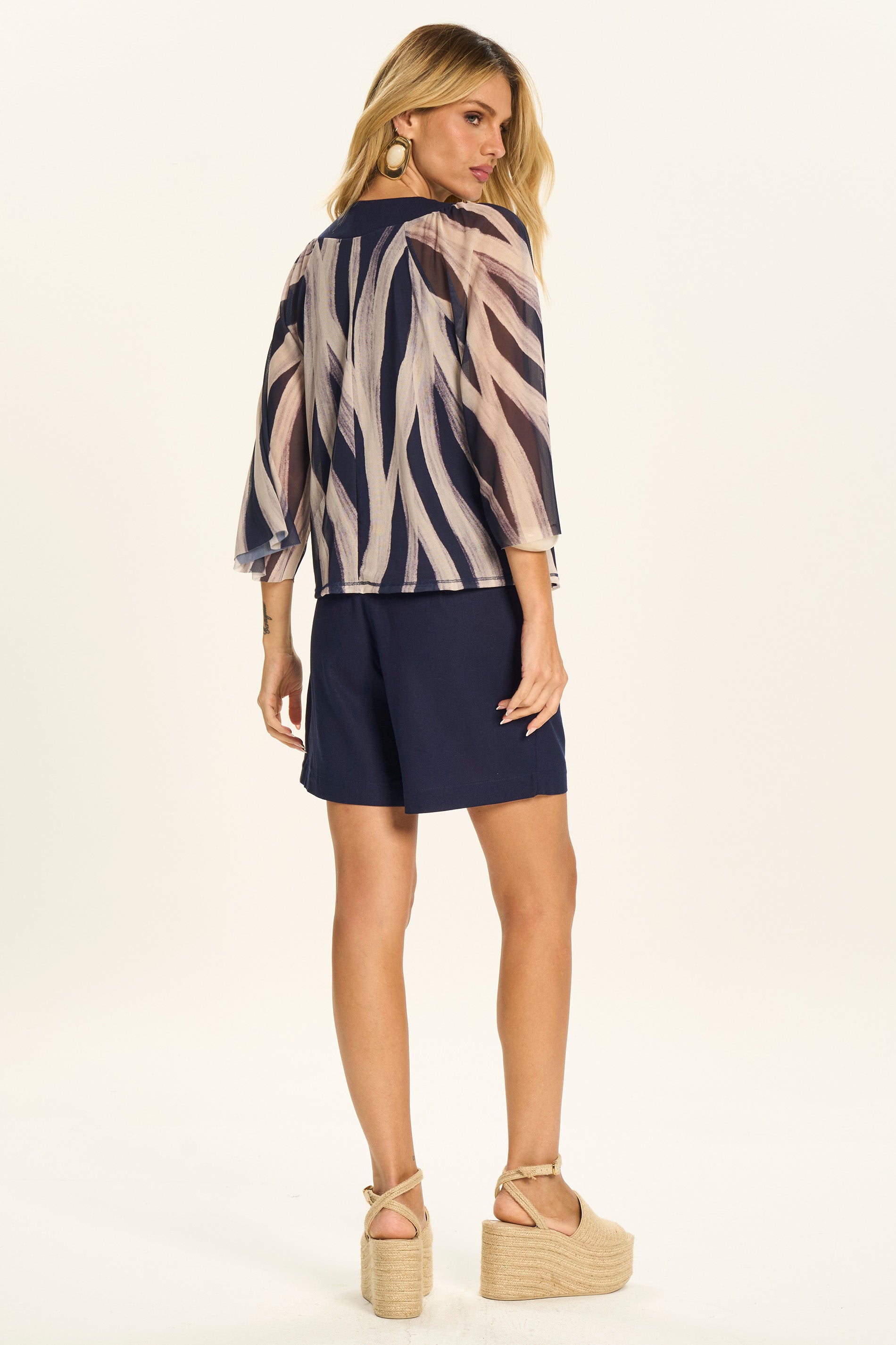 Blusa Raglan em Tule Estampa Exclusiva Duna - Doce Trama