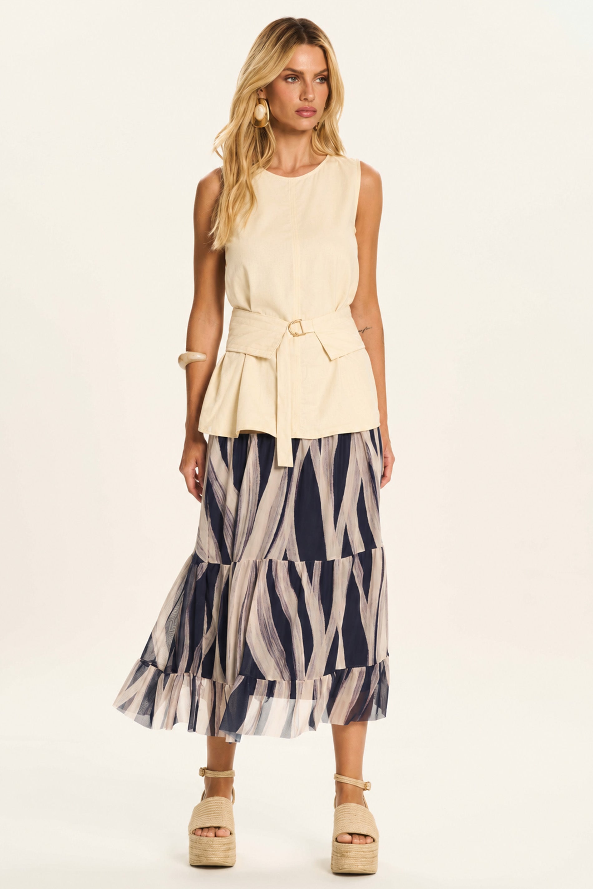 Blusa Feminina em Linho com Cinto Duna - Doce Trama