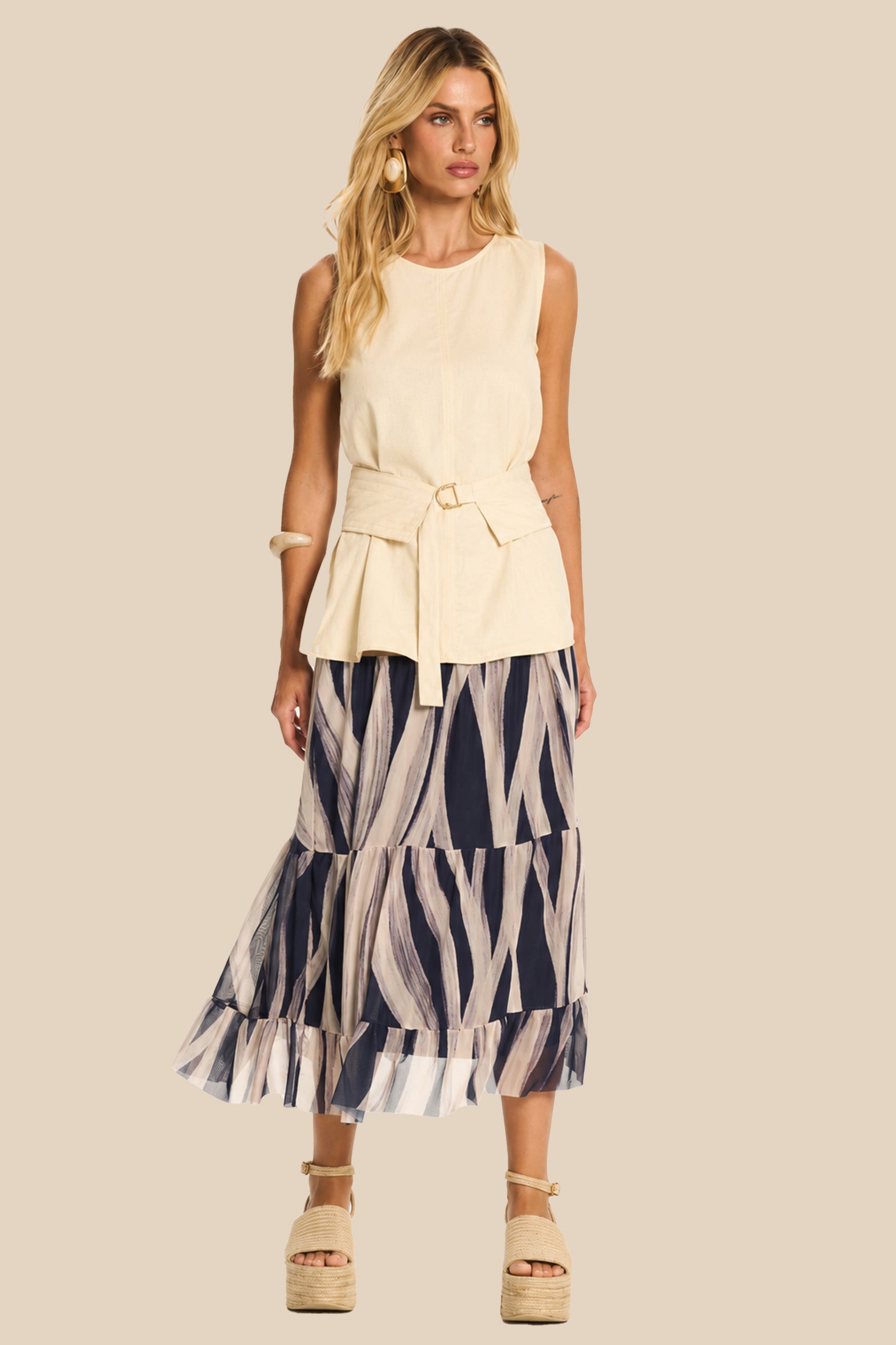 Blusa Feminina em Linho com Cinto Duna - Doce Trama