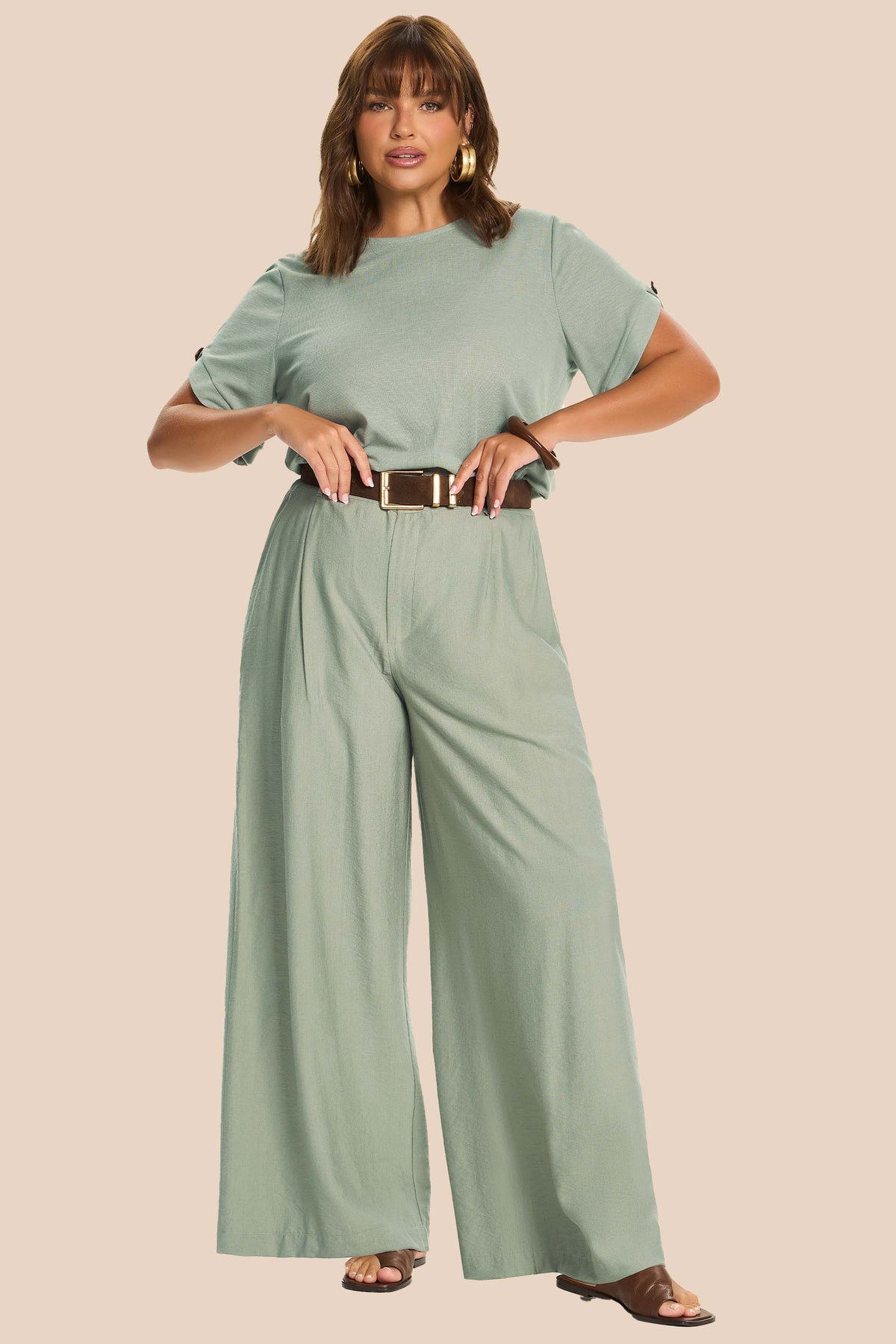 Calça Pantalona Creponada Miragem - Doce Trama