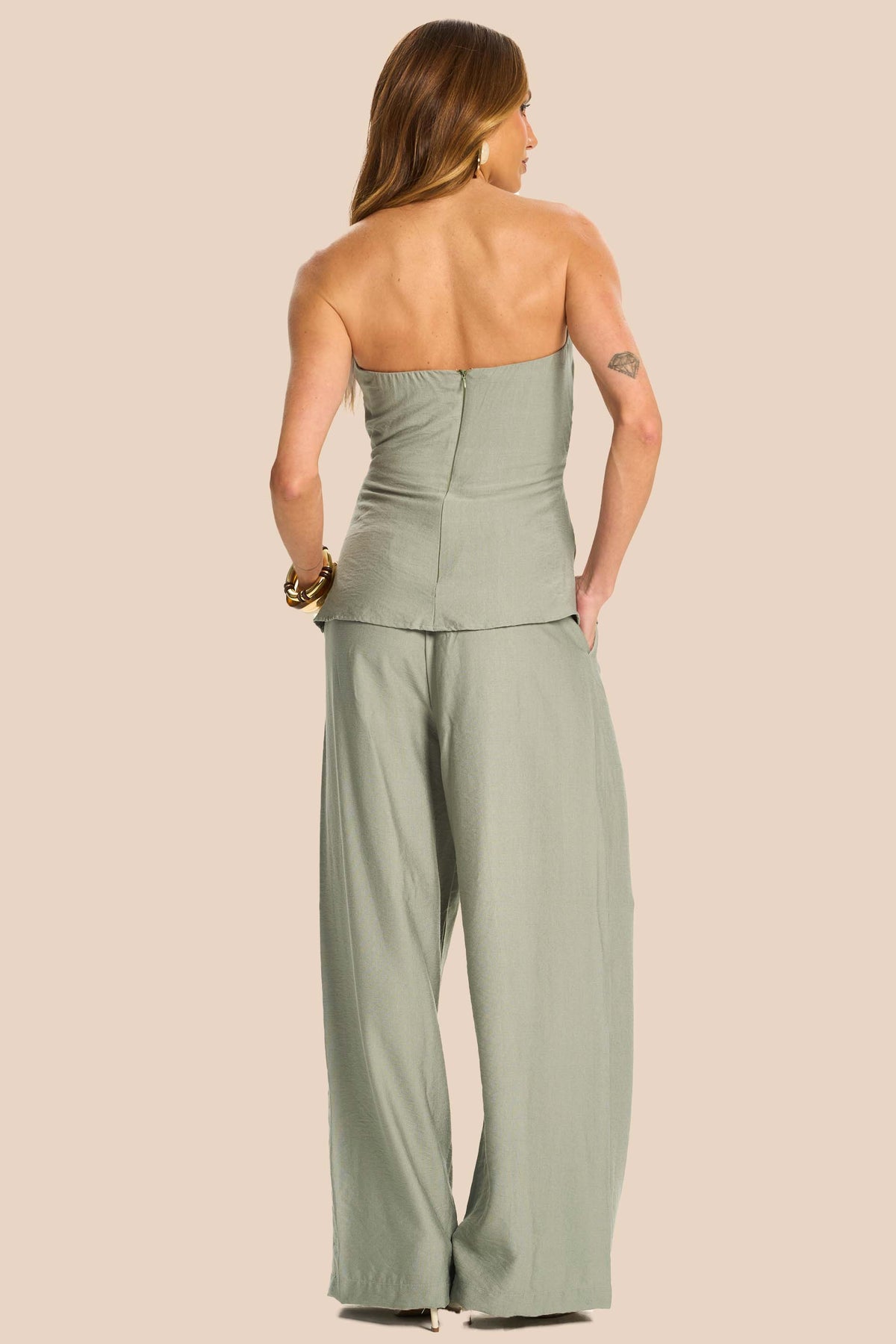 Calça Pantalona Creponada Miragem - Doce Trama