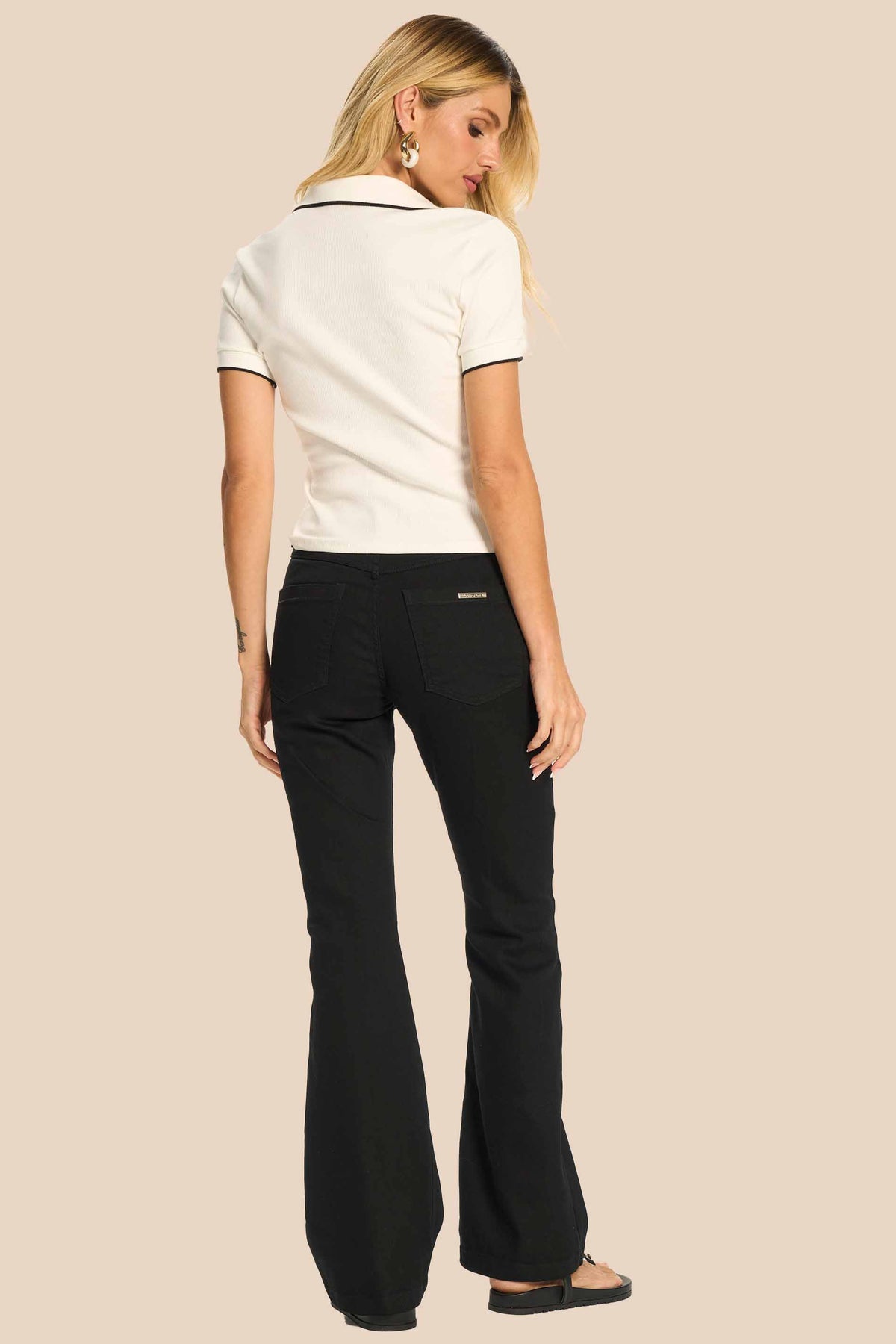 Blusa Polo Feminina com Contrastes Miragem - Doce Trama