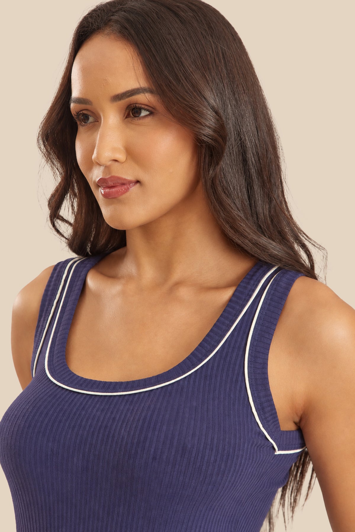 Blusa Feminina Regata Canelada Miragem - Doce Trama