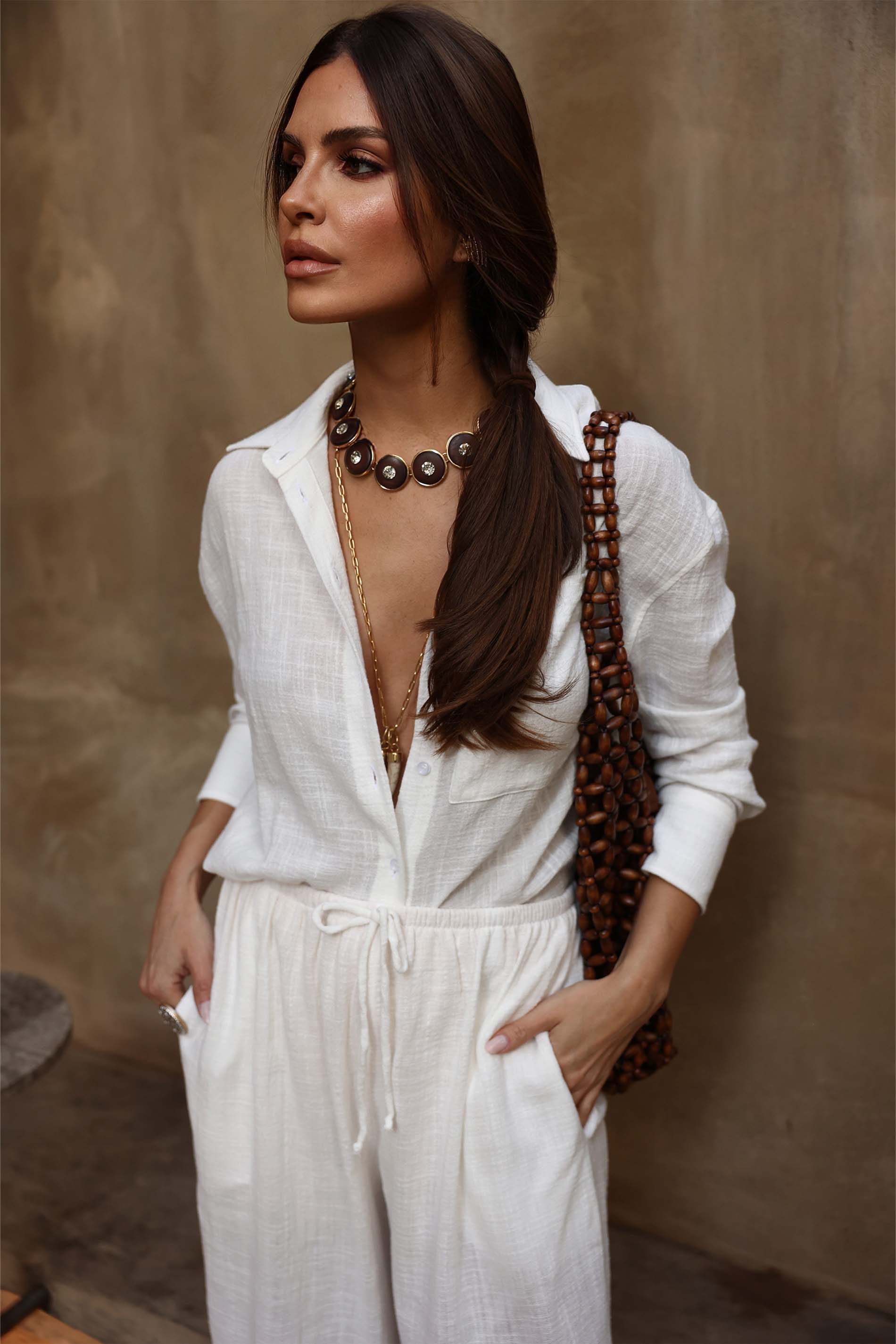 Camisa Oversized em Algodão Texturizado Miragem - Doce Trama