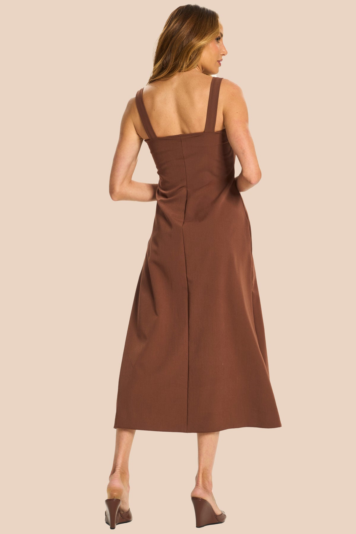 Vestido Midi de Alça em Alfaiataria Miragem - Doce Trama