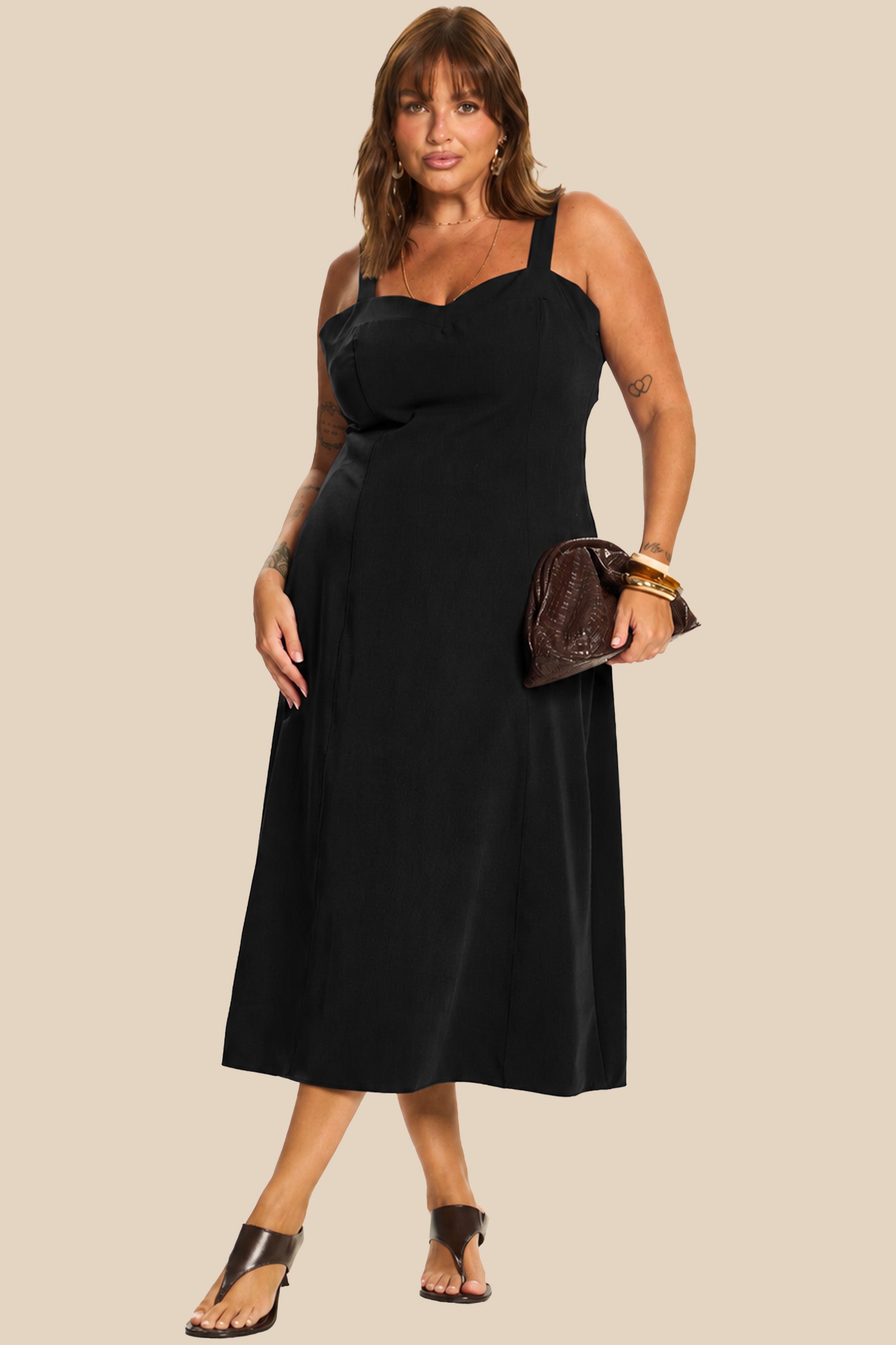 Vestido Midi de Alça em Alfaiataria Miragem - Doce Trama