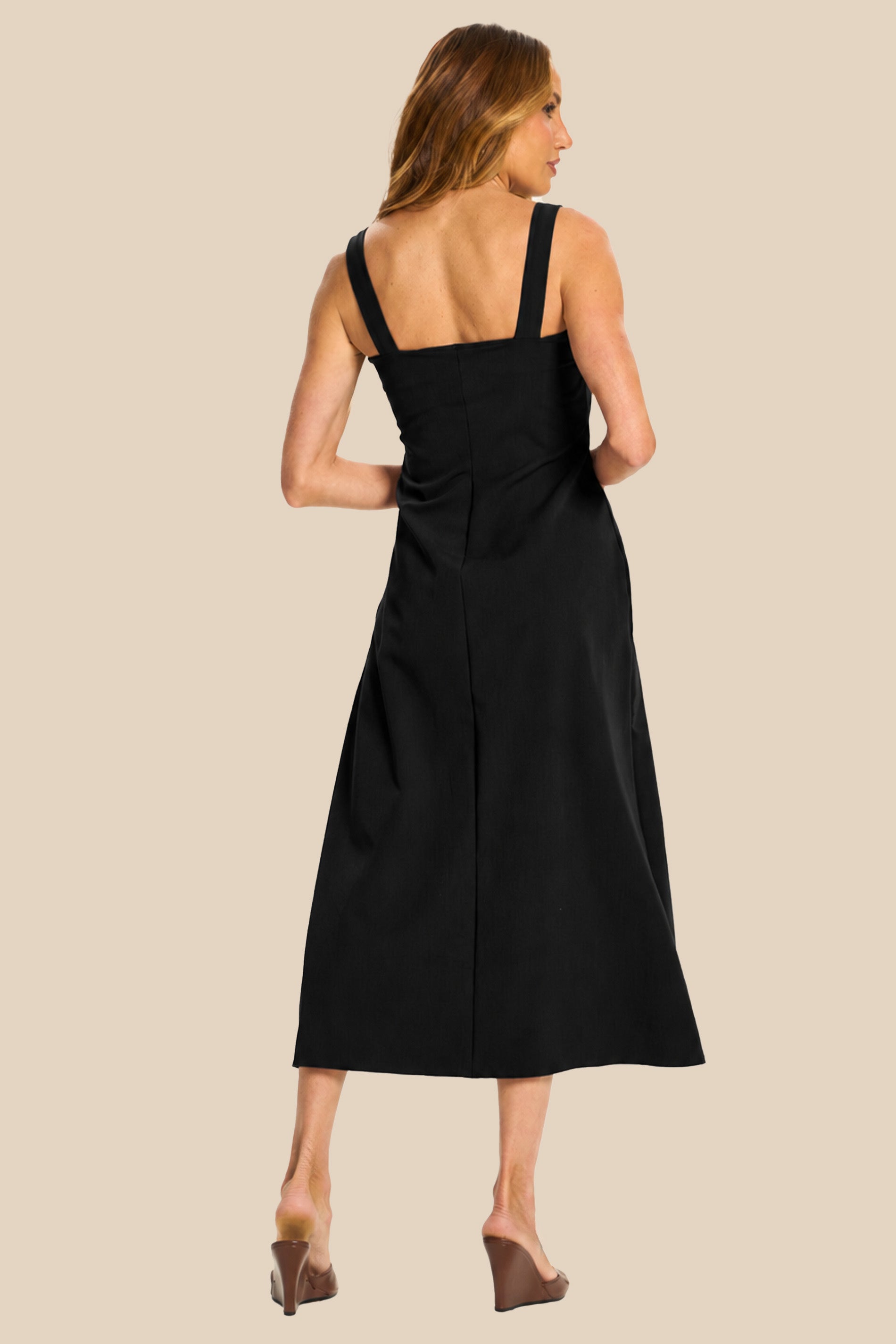 Vestido Midi de Alça em Alfaiataria Miragem - Doce Trama