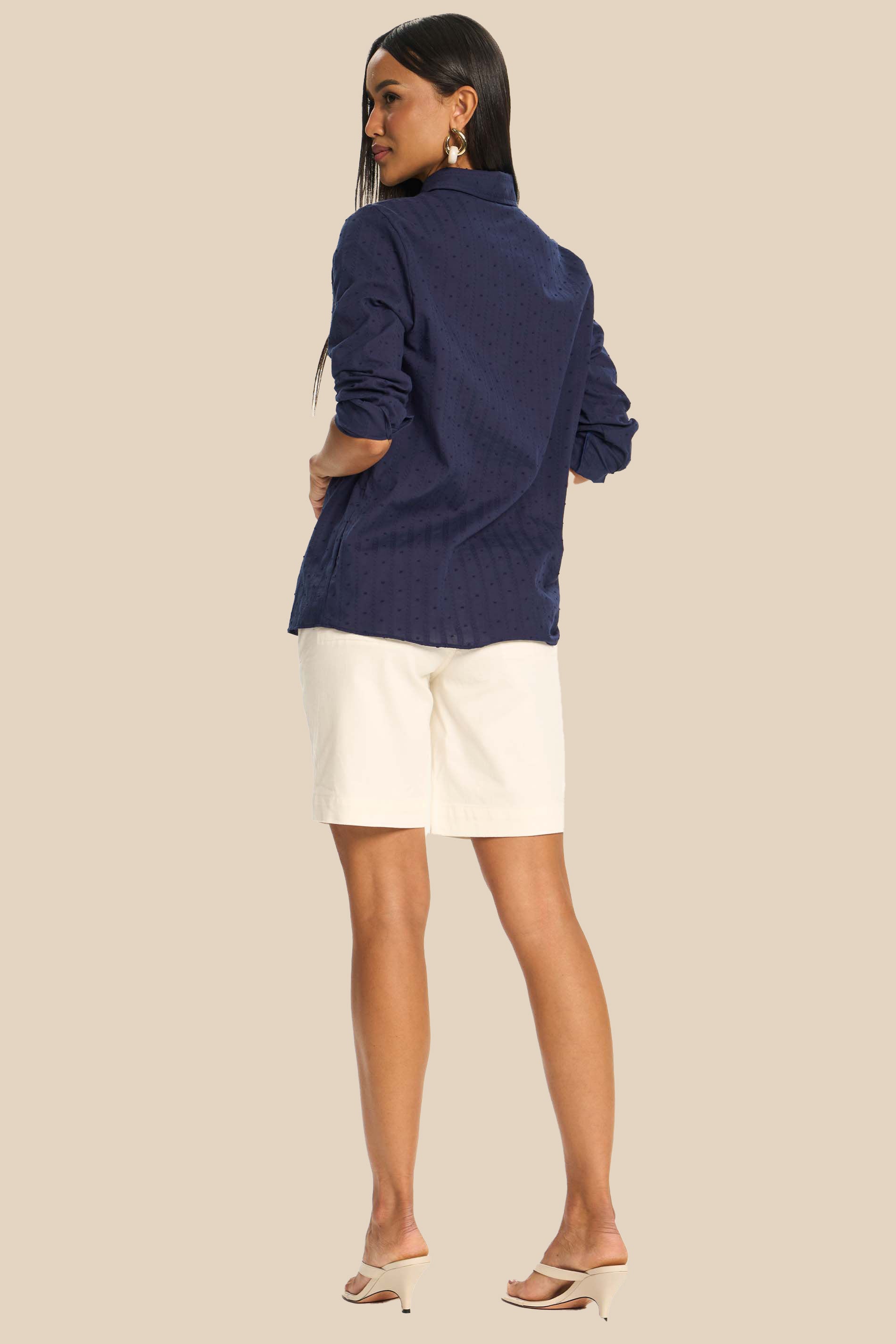 Camisa Feminina Manga Longa Texturizada Miragem - Doce